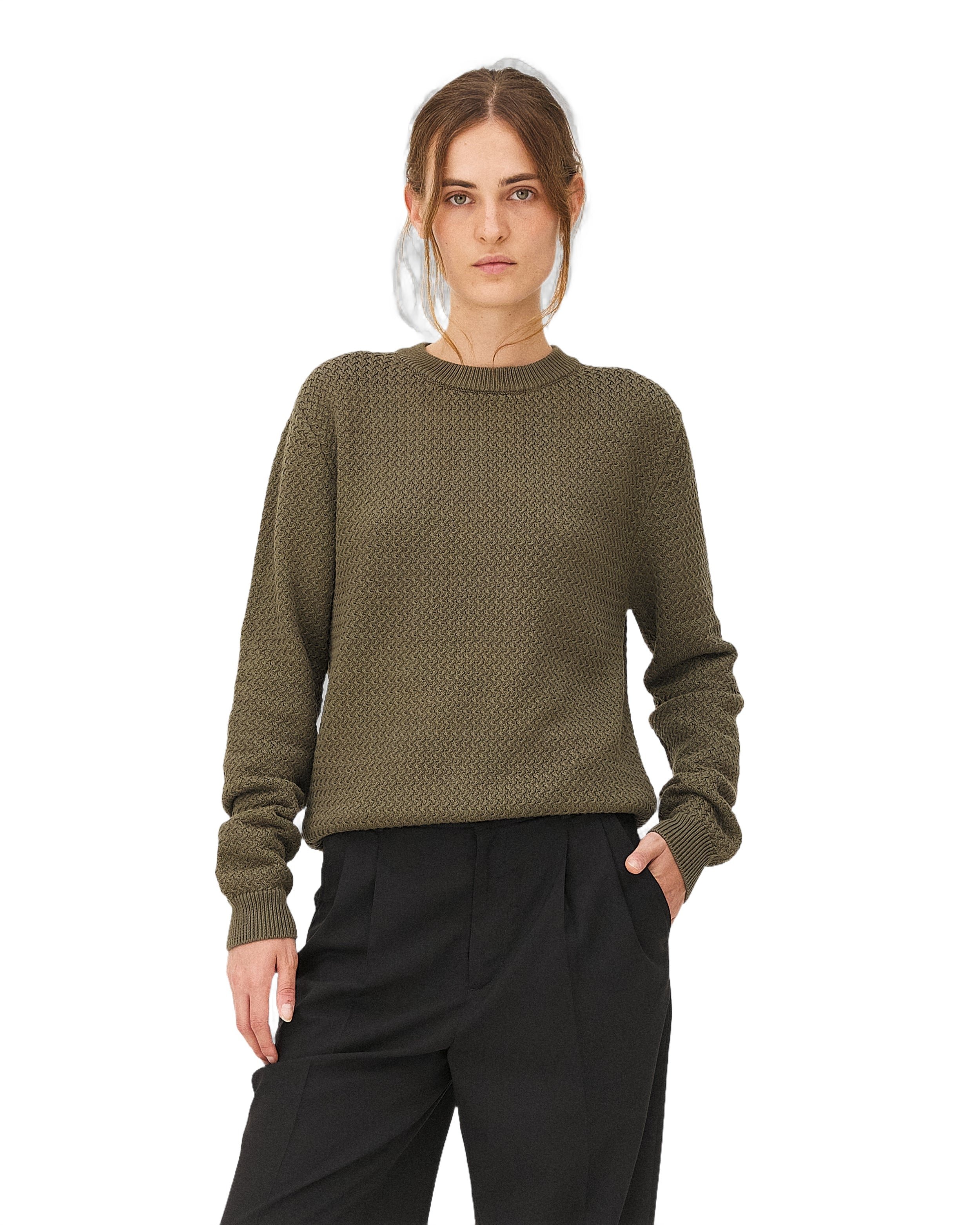 Long-sleeved polo in khaki ROMA Noyoco Green