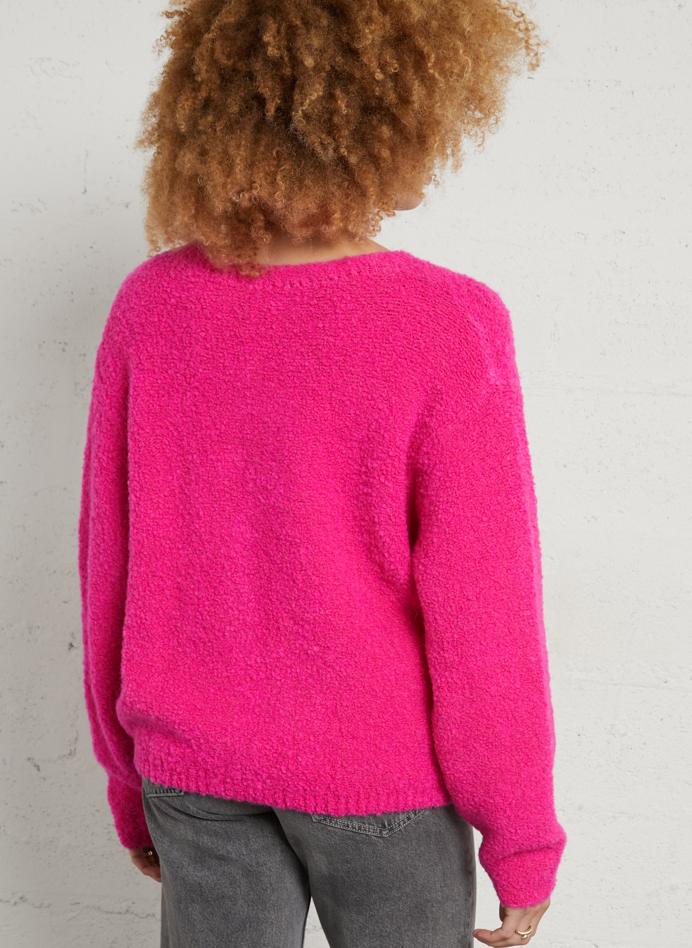 Oversized wool-blend cardigan AMERICAN VINTAGE Pink