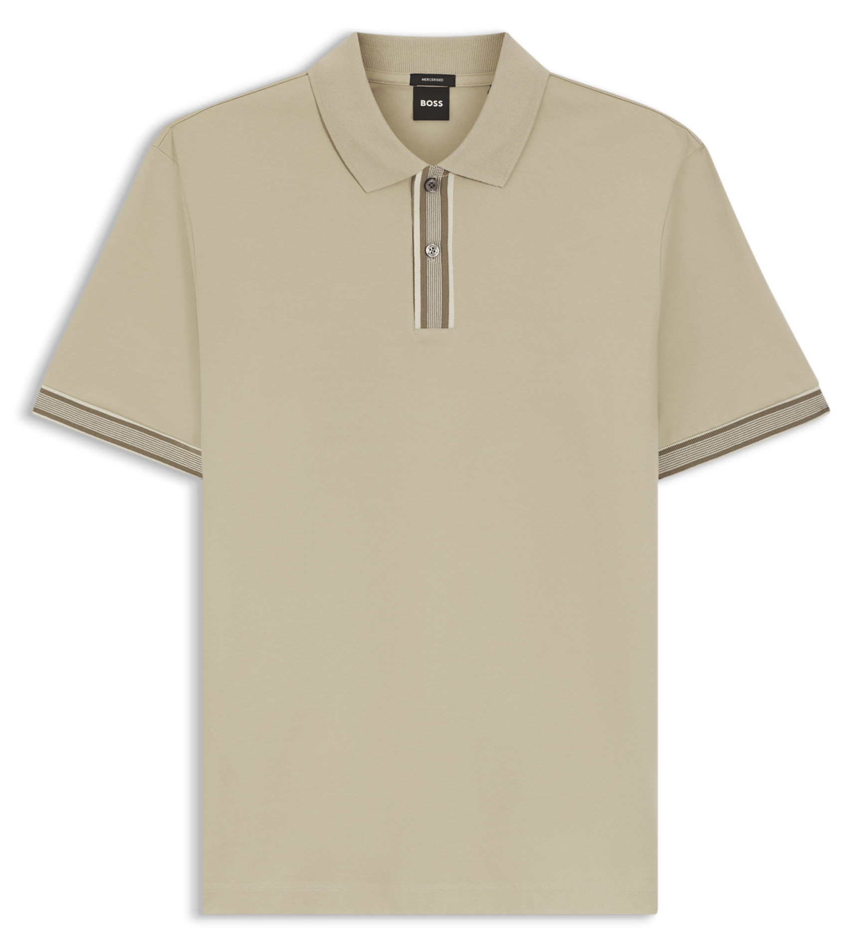 Polo droit en coton BOSS Beige