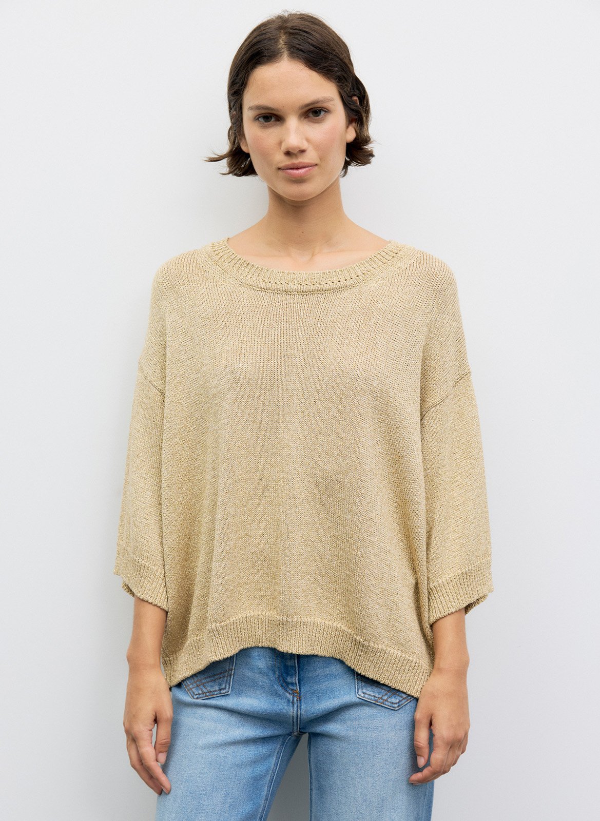 Oversized sweater with 3/4 sleeves GERARD DAREL Golden