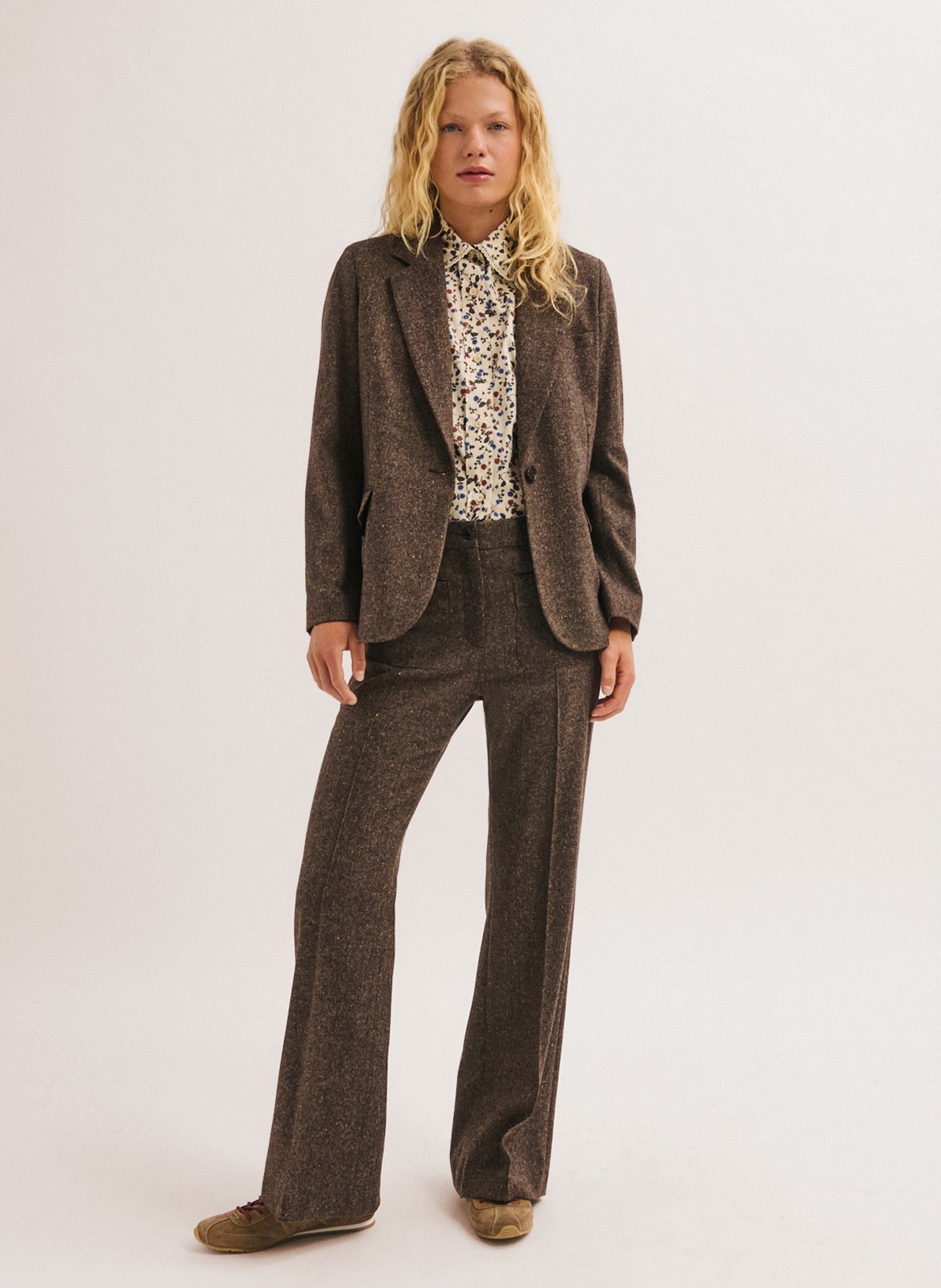 High-waisted flared pants PABLO Brown