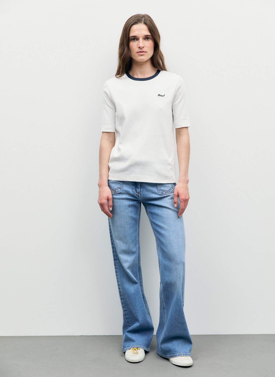 Straight cotton round-neck T-shirt GERARD DAREL Blue