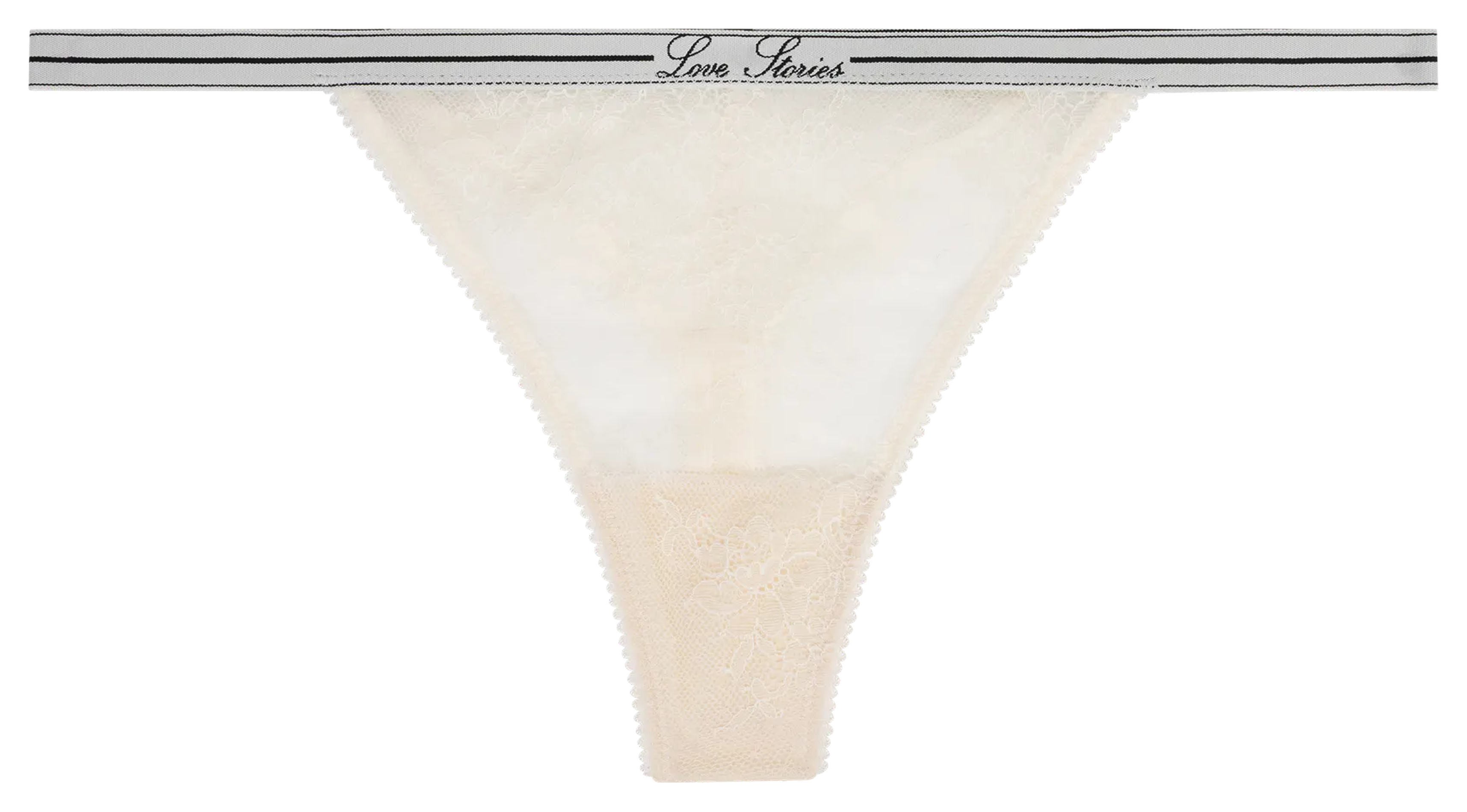 String uni en dentelle LOVE STORIES Blanc
