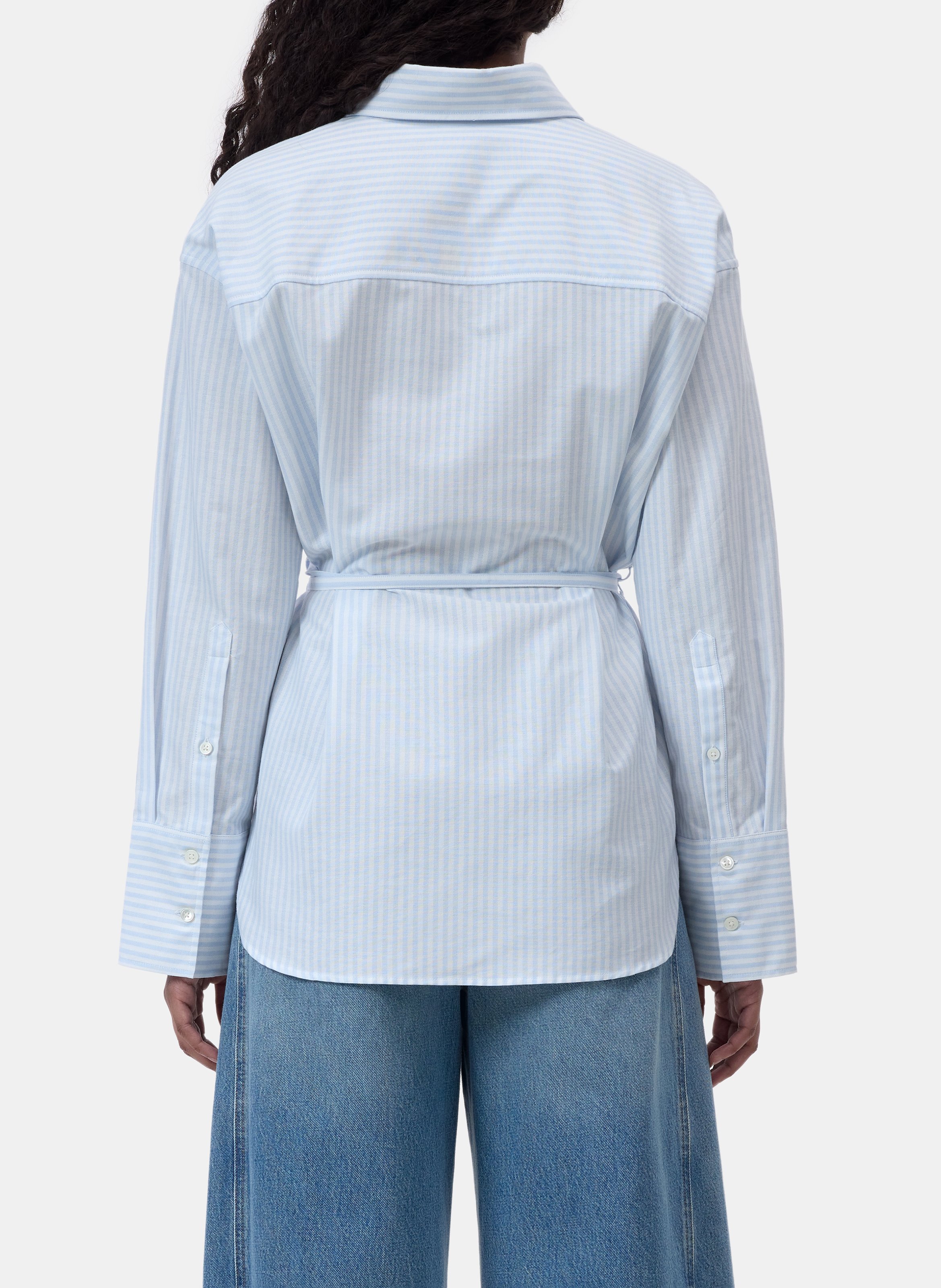 Belted striped shirt CLOSED Blue