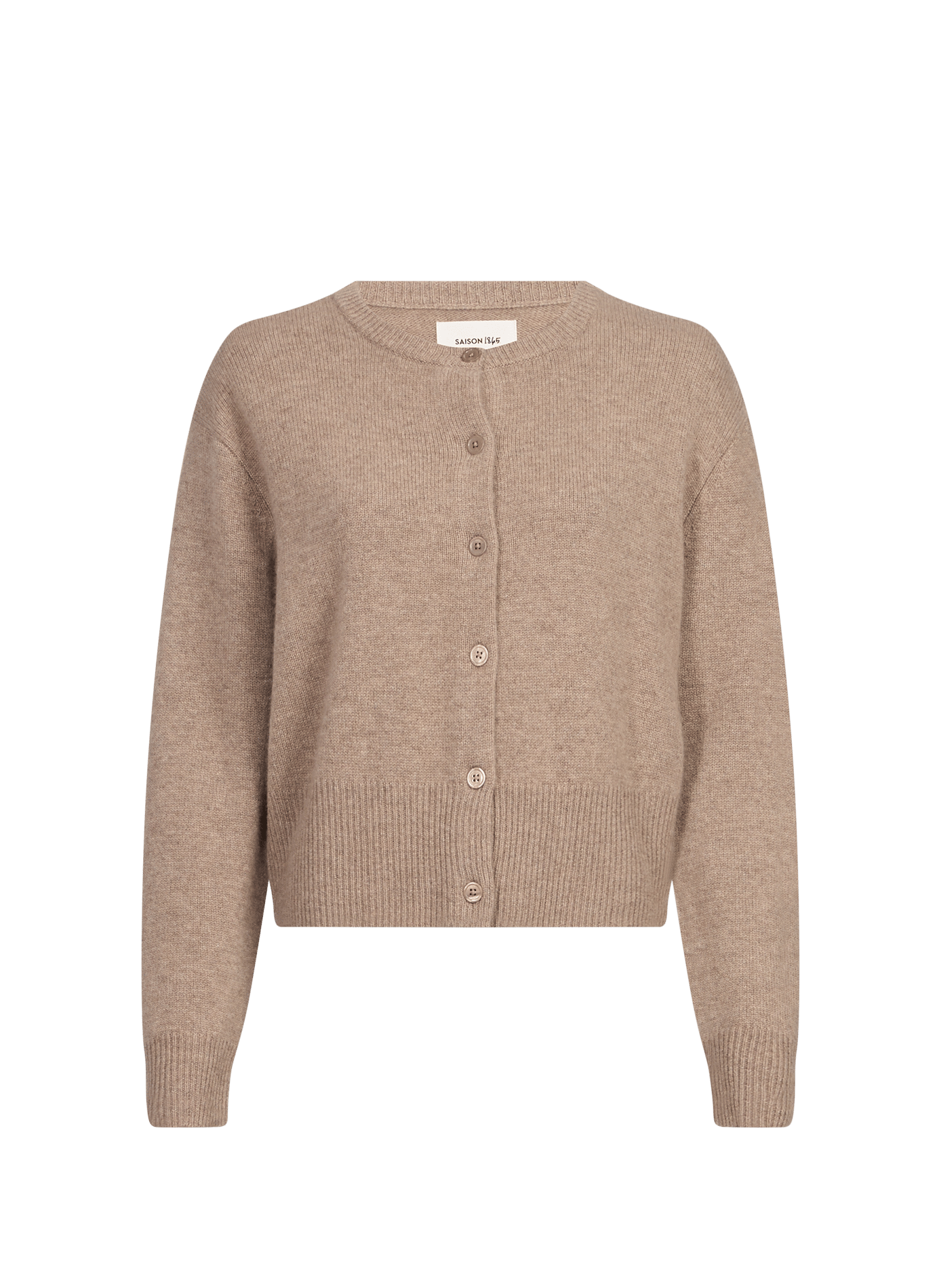 Fluffy round-neck cashmere cardigan by Bardi SAISON 1865 Brown