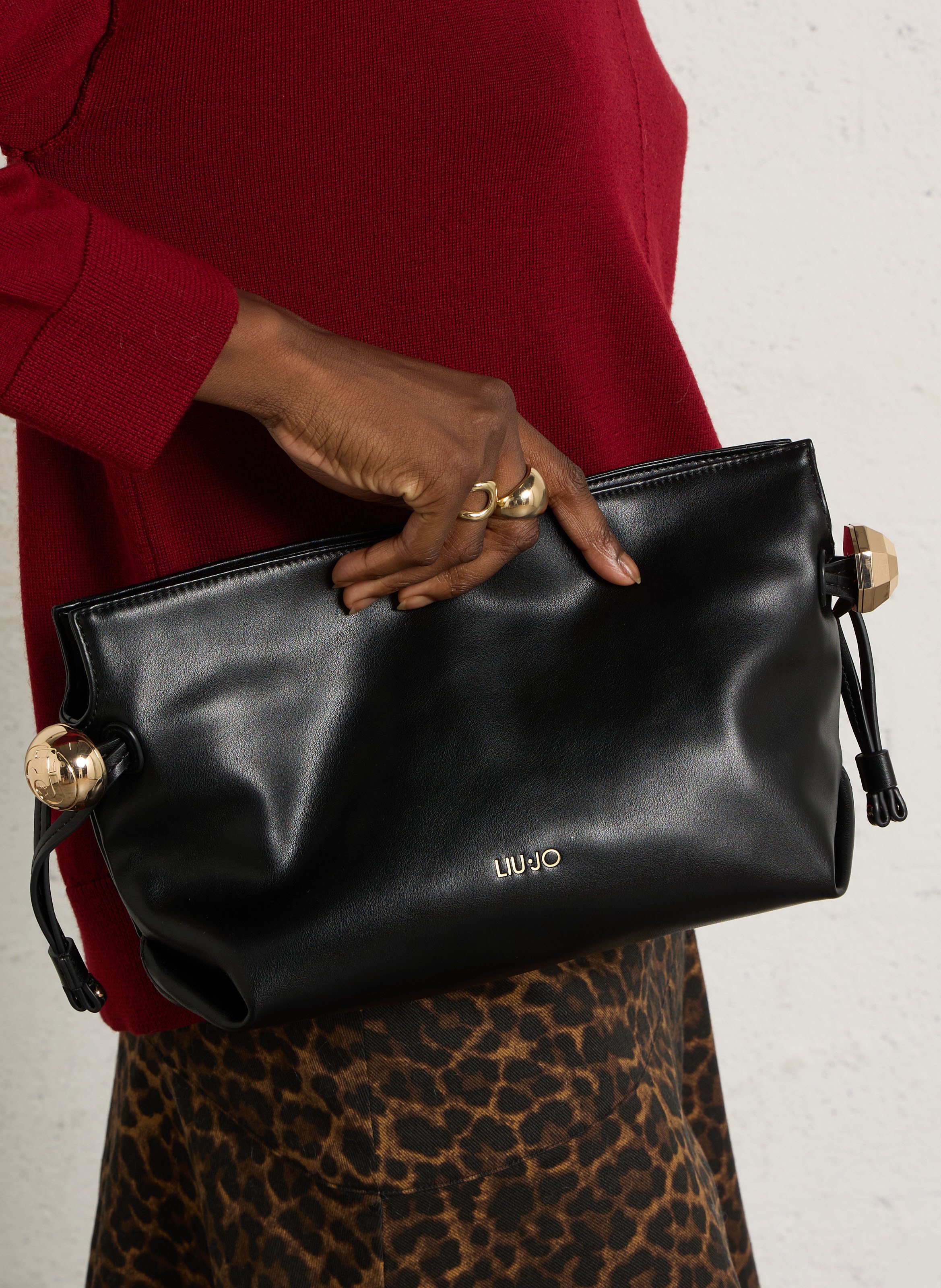 Faux leather shoulder bag LIU JO Black