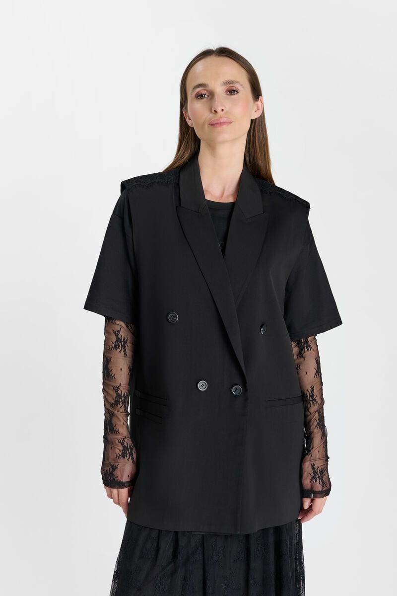 Sleeveless jacket LE TEMPS DES CERISES Black