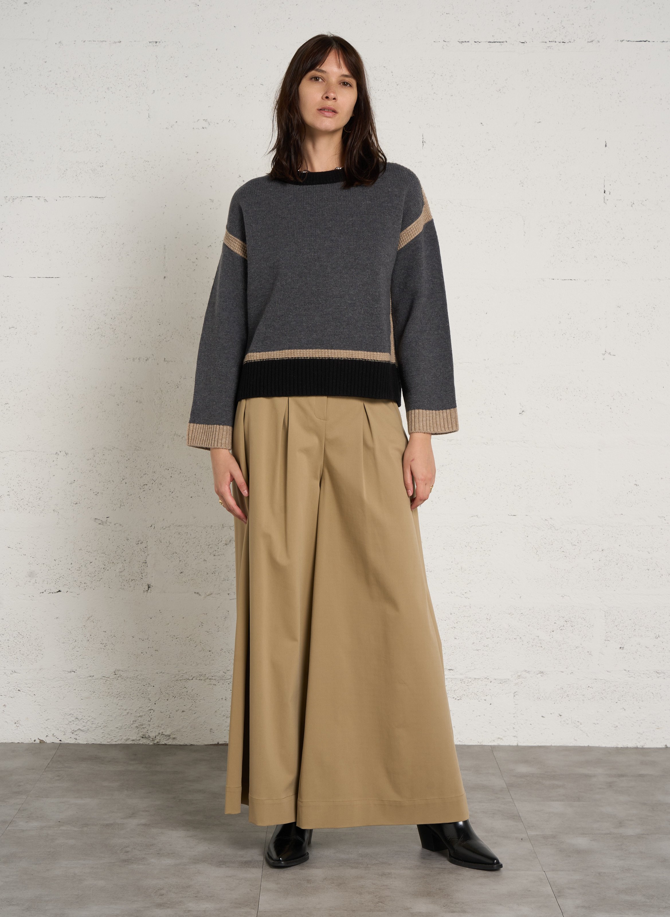Pull ample en laine MAISON 123 Gris