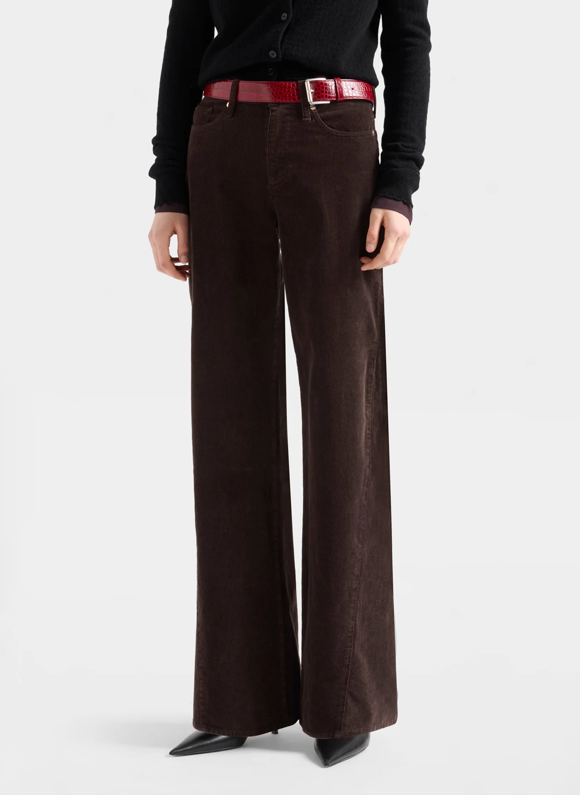 Ribbroek met wijde pijpen 7 FOR ALL MANKIND Bruin
