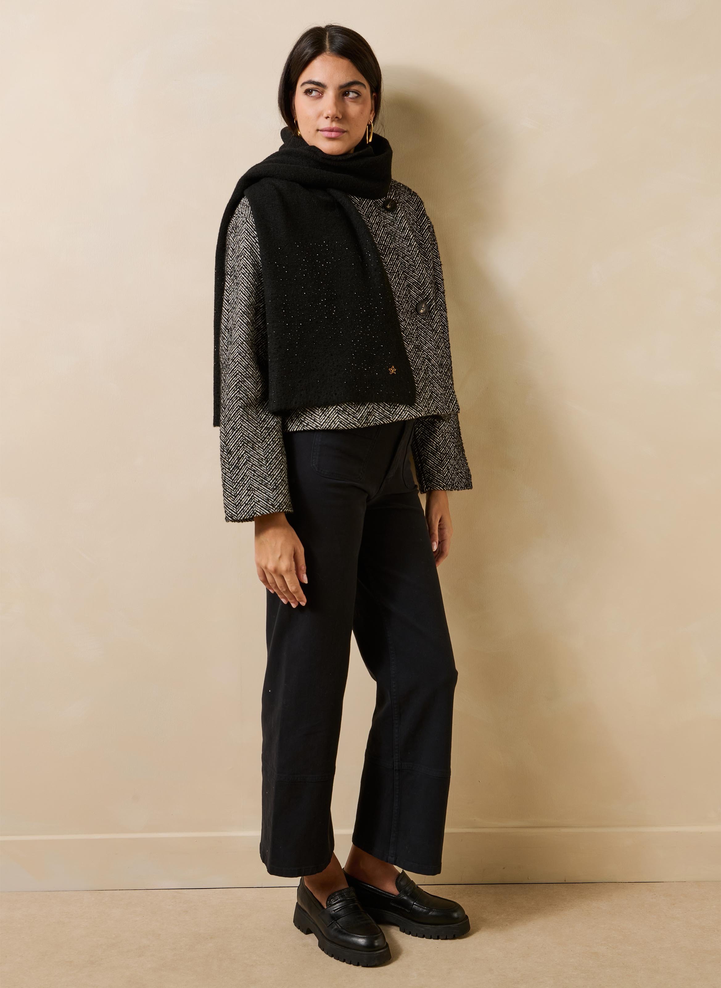 Echarpe avec strass LA FEE MARABOUTEE Noir