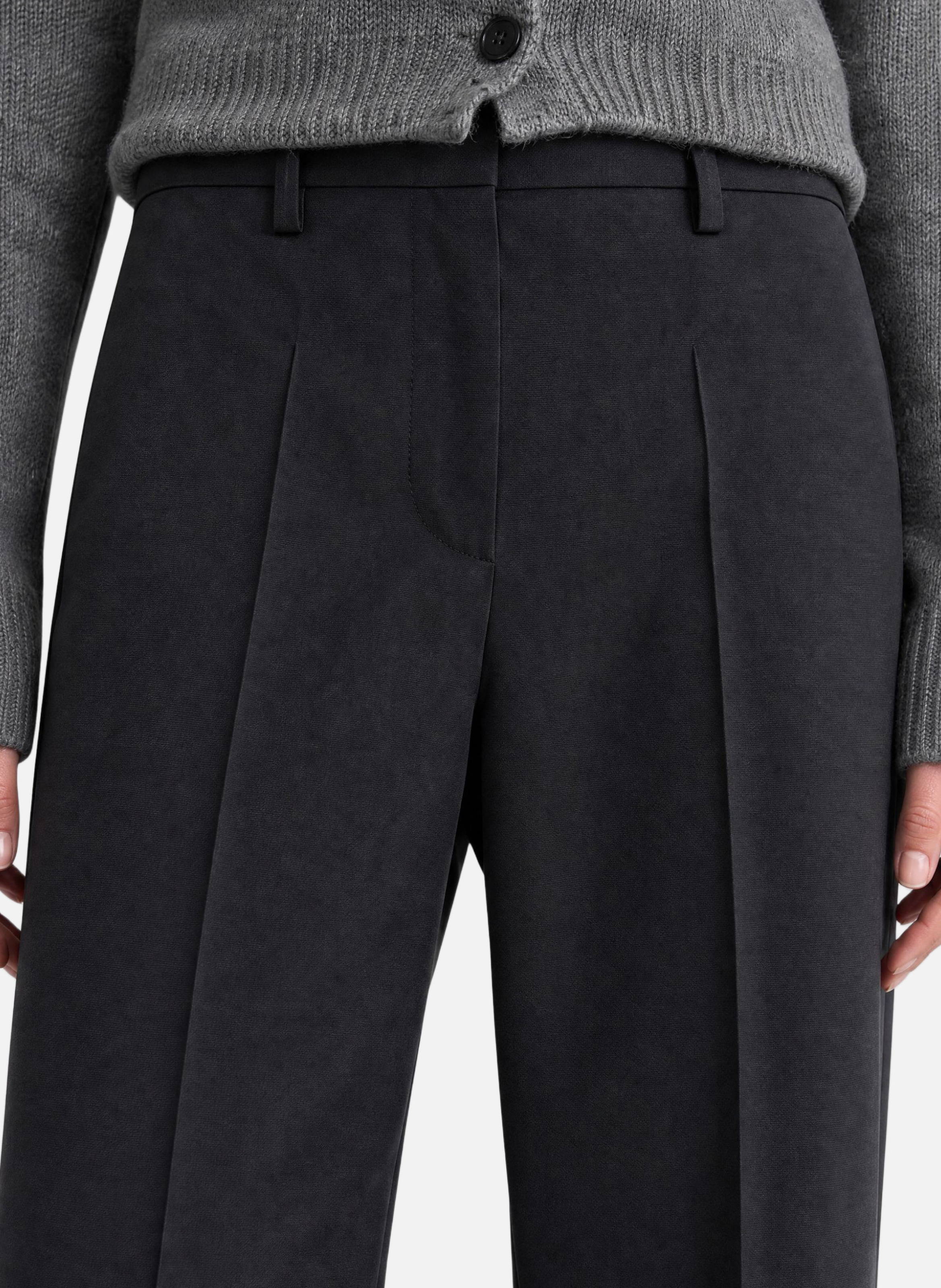 Wide wool tailored trousers THE KOOPLES Black