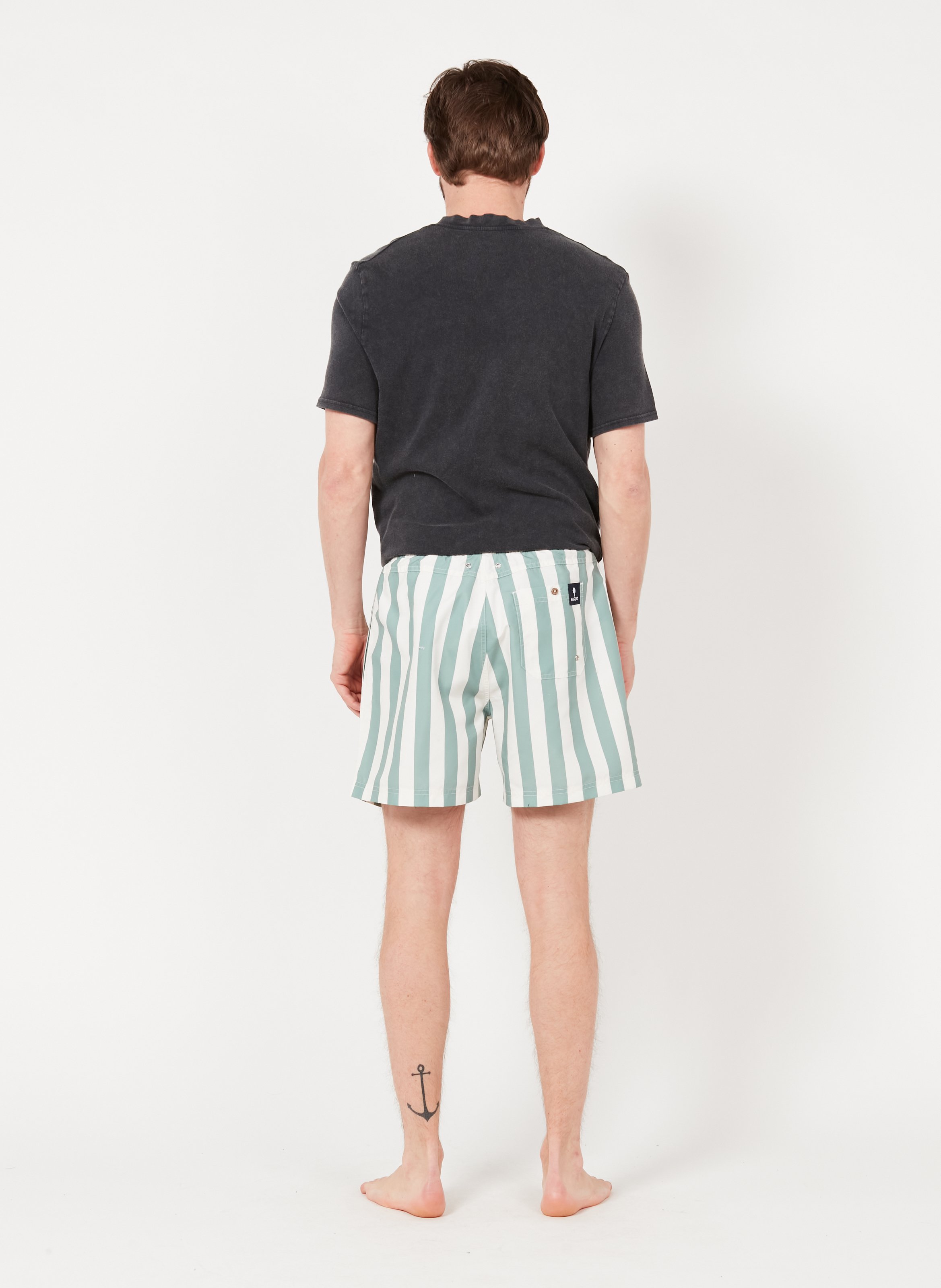 Gestreifte Badeshorts FAGUO Grun