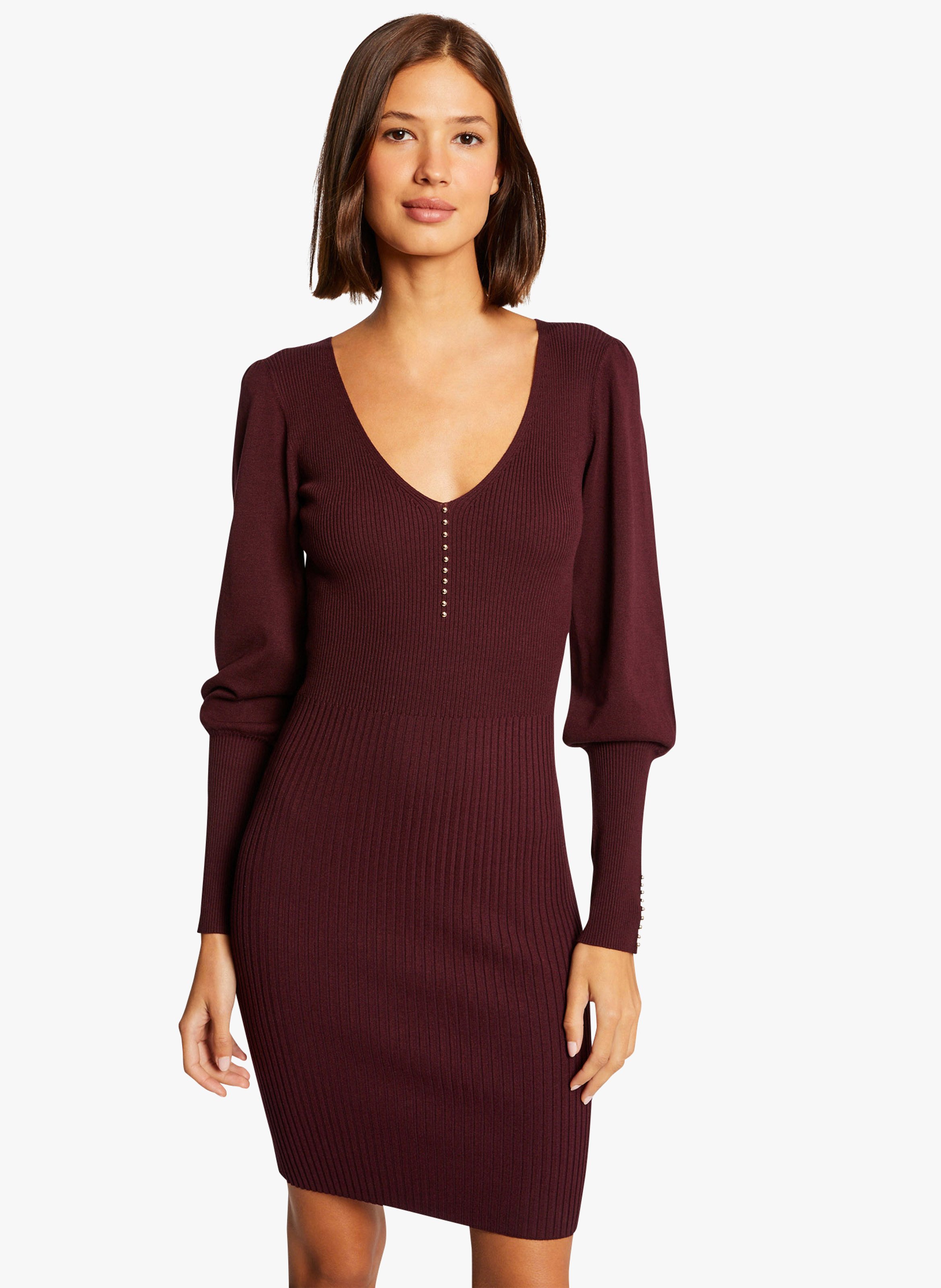 Short Knit Dress Red Velvet Morgan 