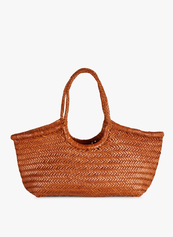 Panier tissé en cuir Nantucket basket big Marron Dragon diffusion - Femme | Place des Tendances Panier tissé en cuir Nantucket basket big Marron Dragon diffusion - Femme | Place des Tendances