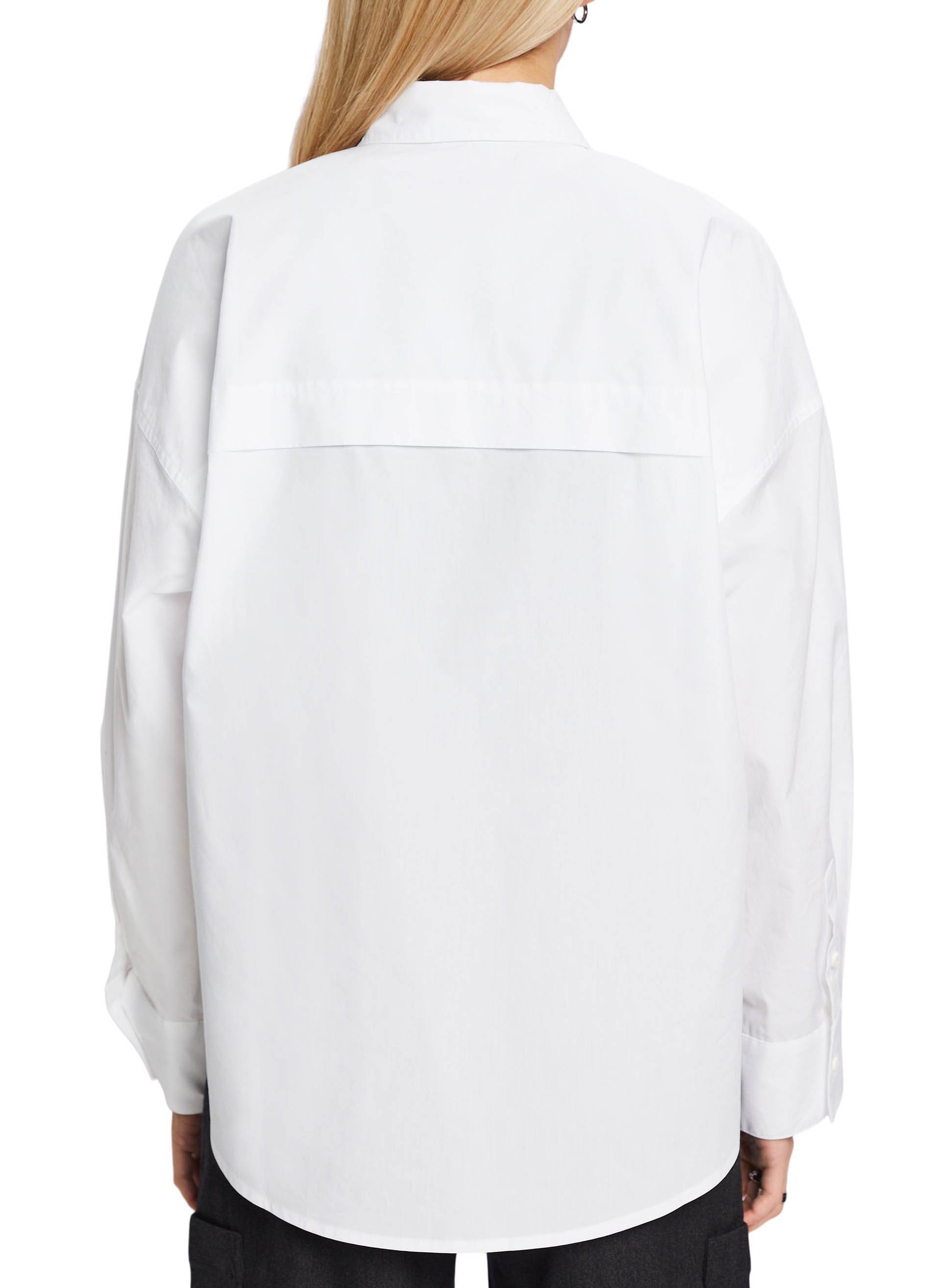 Chemise ample col classique en coton mélangé ESPRIT Blanc