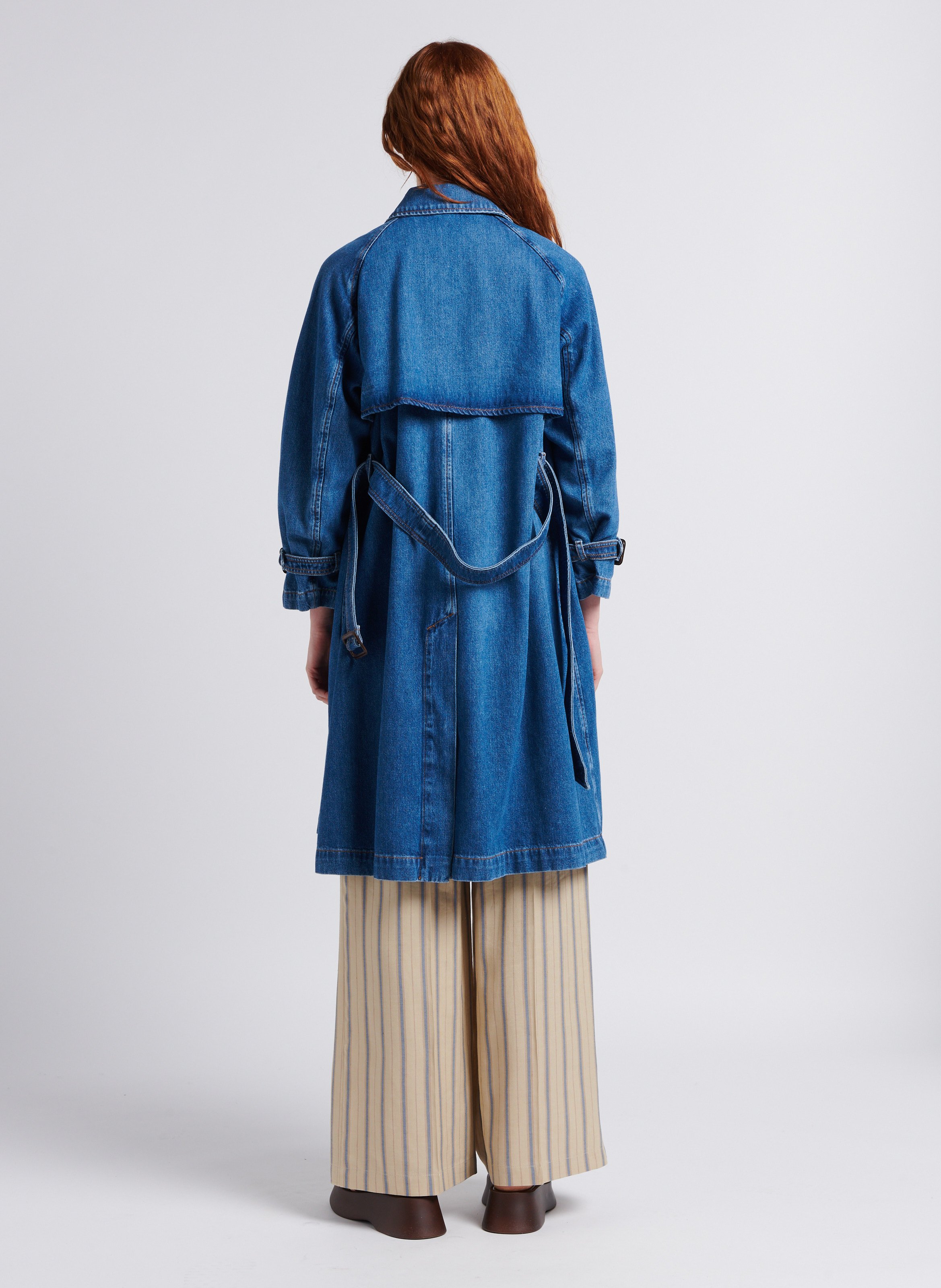 Pantalon large rayé  MAX&Co. Beige