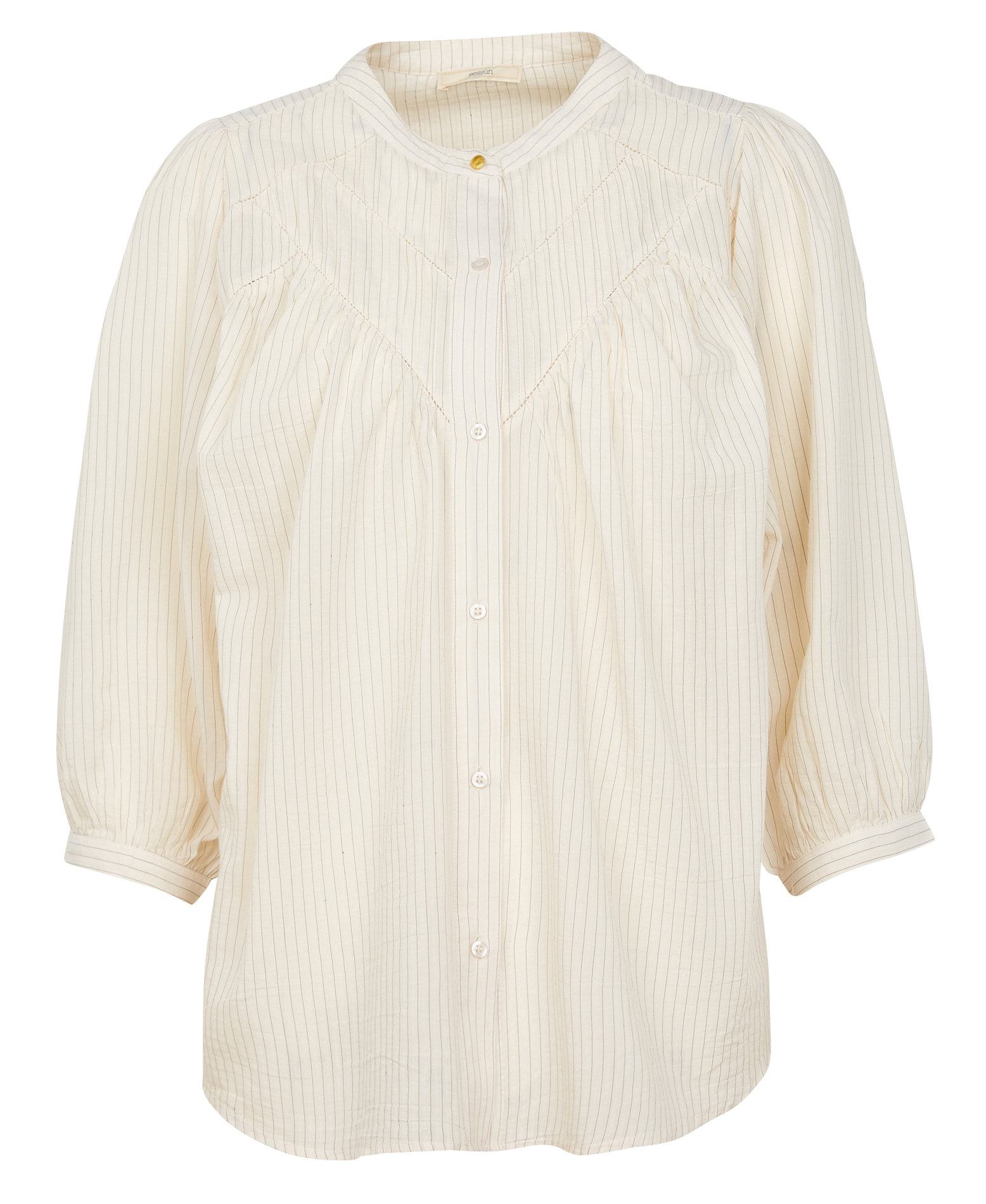 Chemise ample col mao en coton mélangé SESSUN Blanc