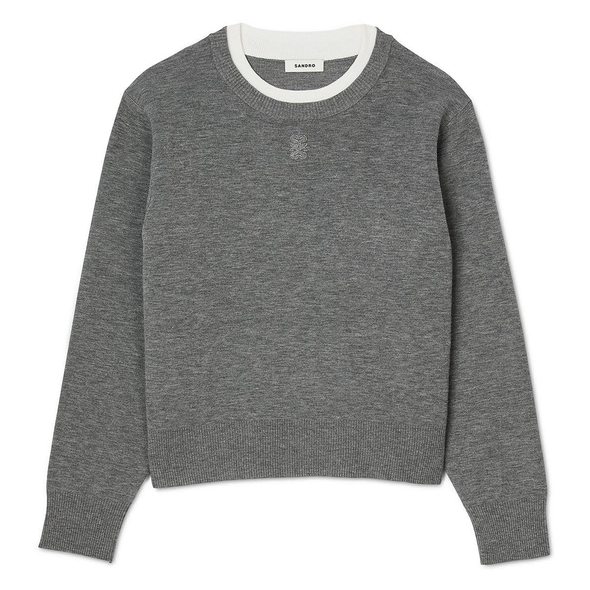 Sweat col rond  SANDRO Gris