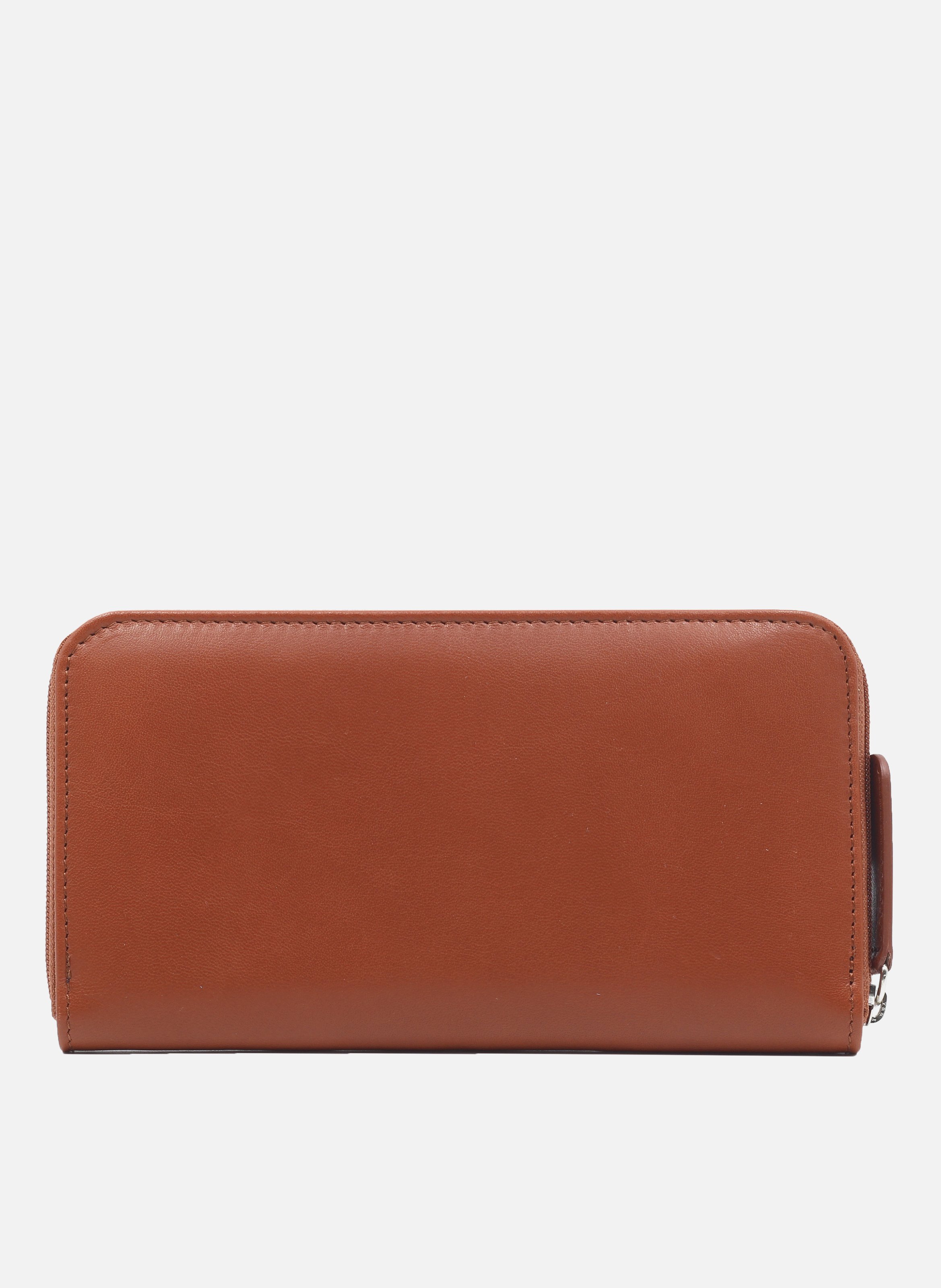Leather multi-compartment wallet JULES & JENN Orange
