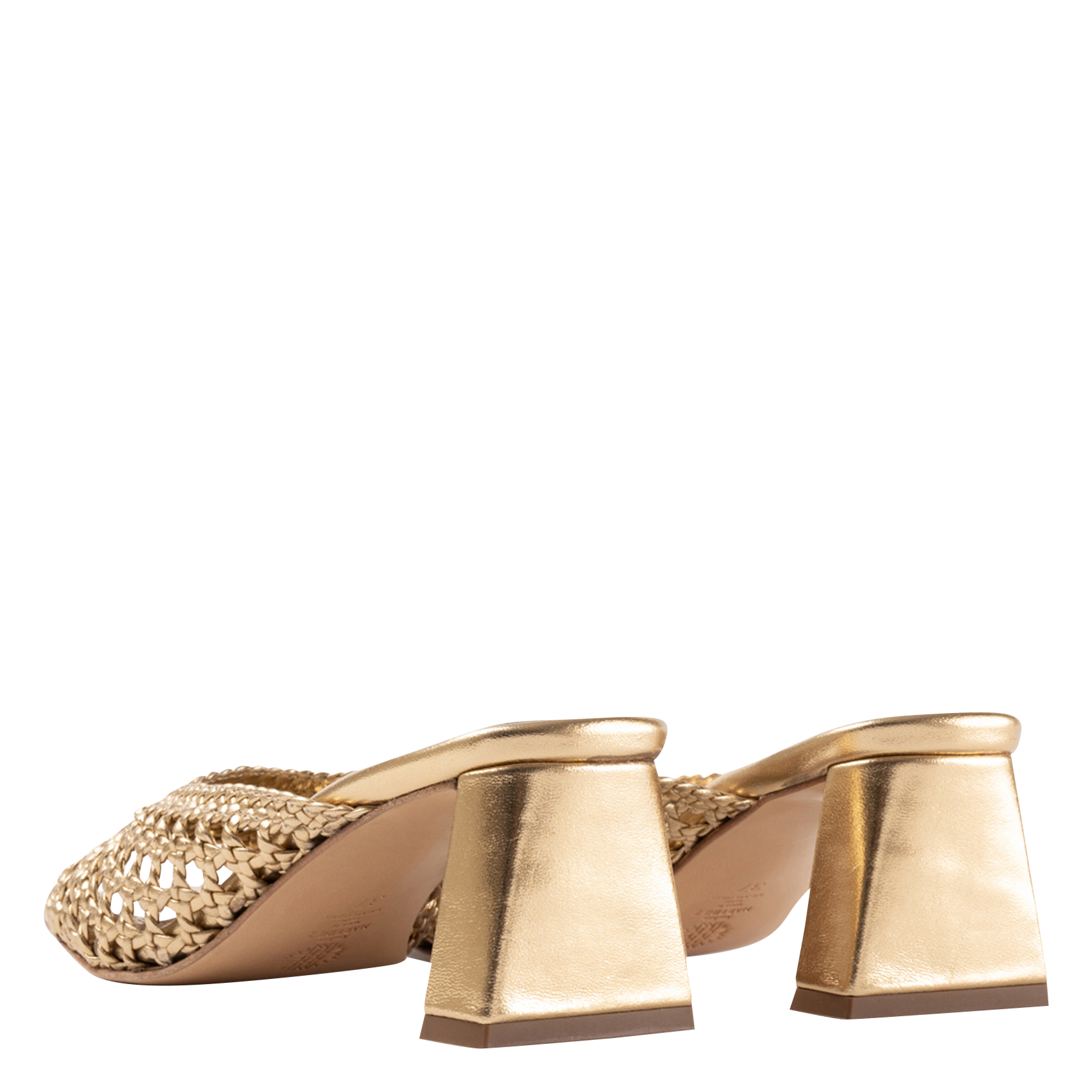 Sandales à talons en cuir SOULIER MARTINEZ Doré