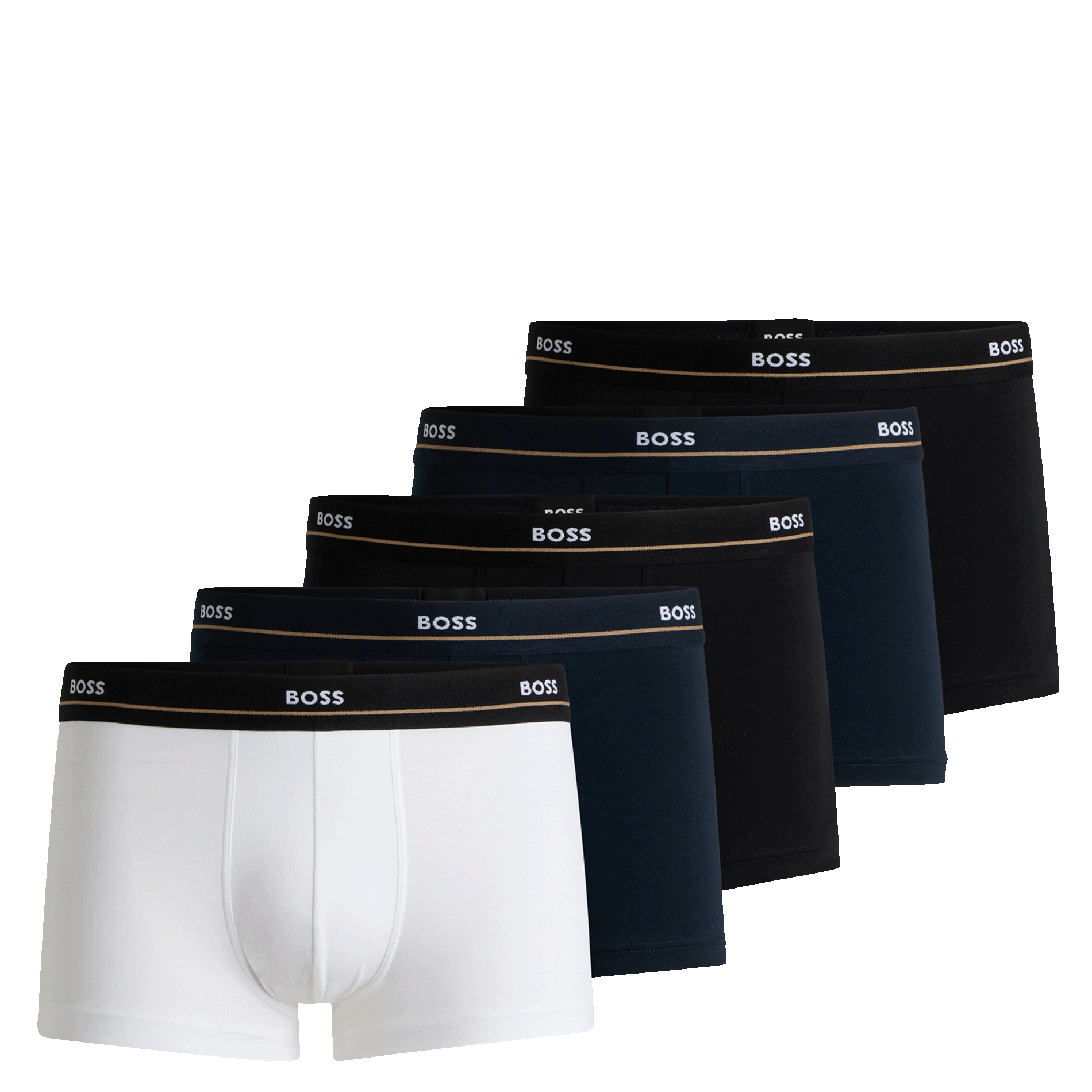 Pack of 5 cotton-blend trunks BOSS