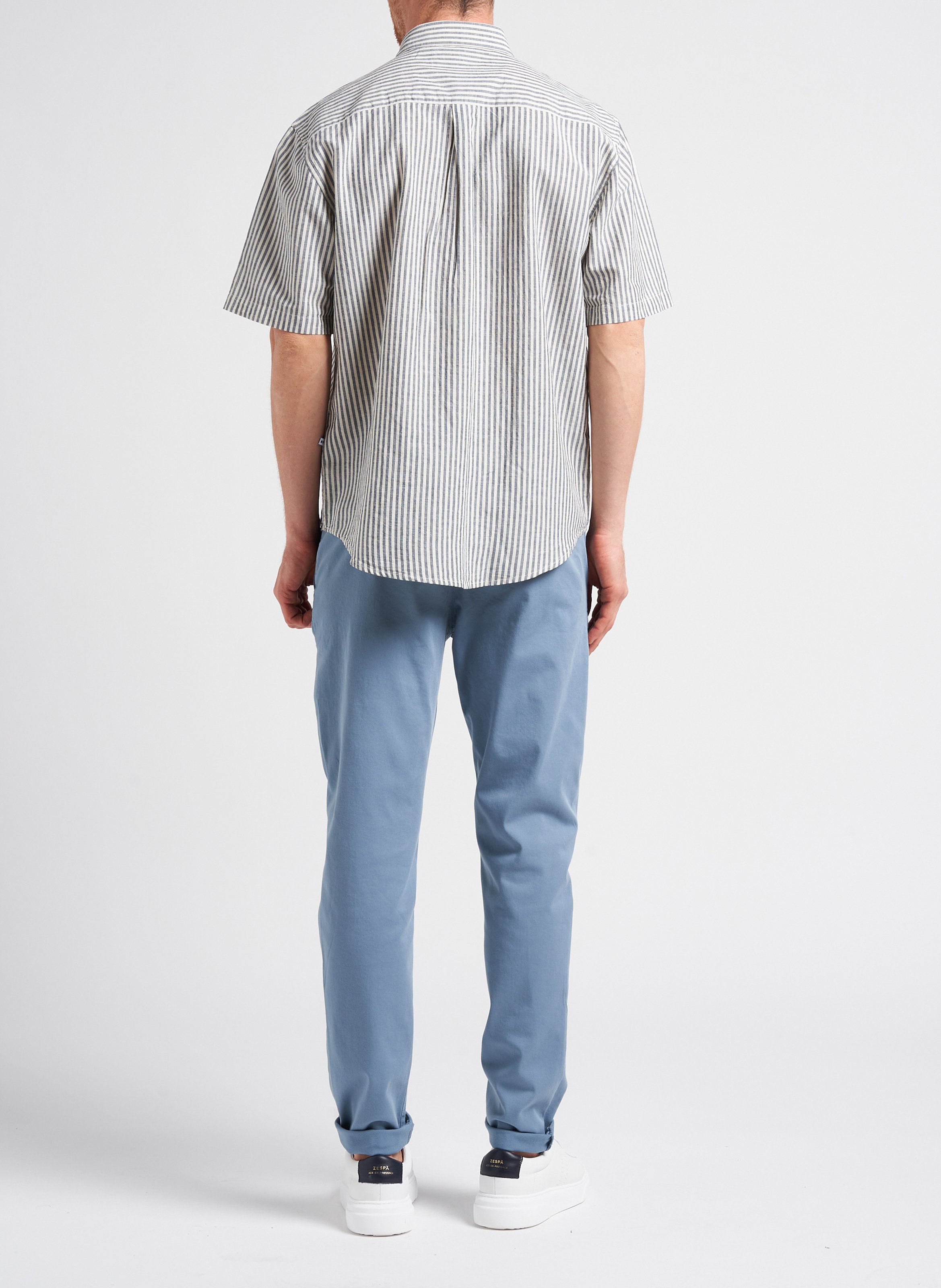 Straight-leg organic cotton-blend pants MINIMUM Blue