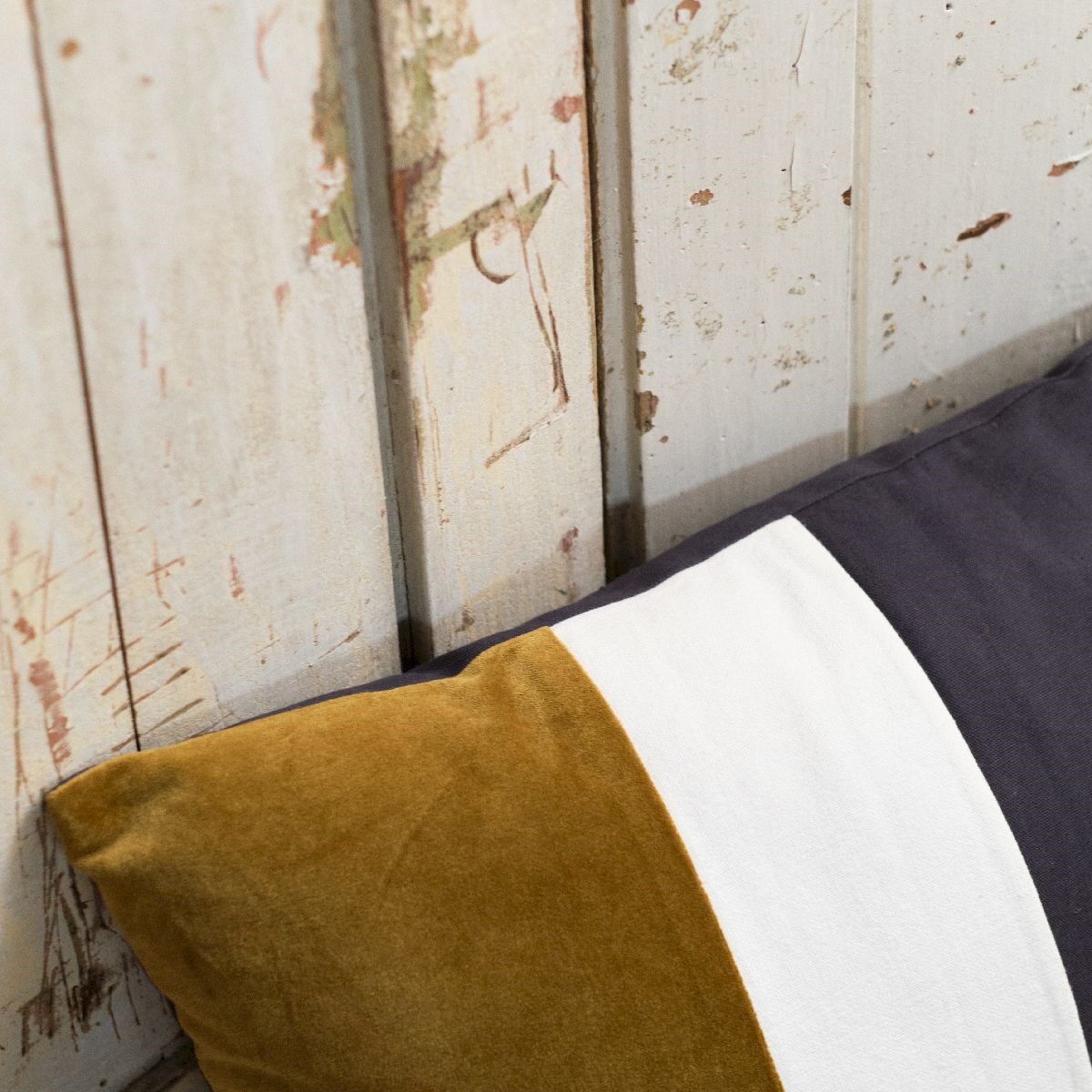 Rectangular bi-material cotton cushion TODAY LINGE DE MAISON Grey