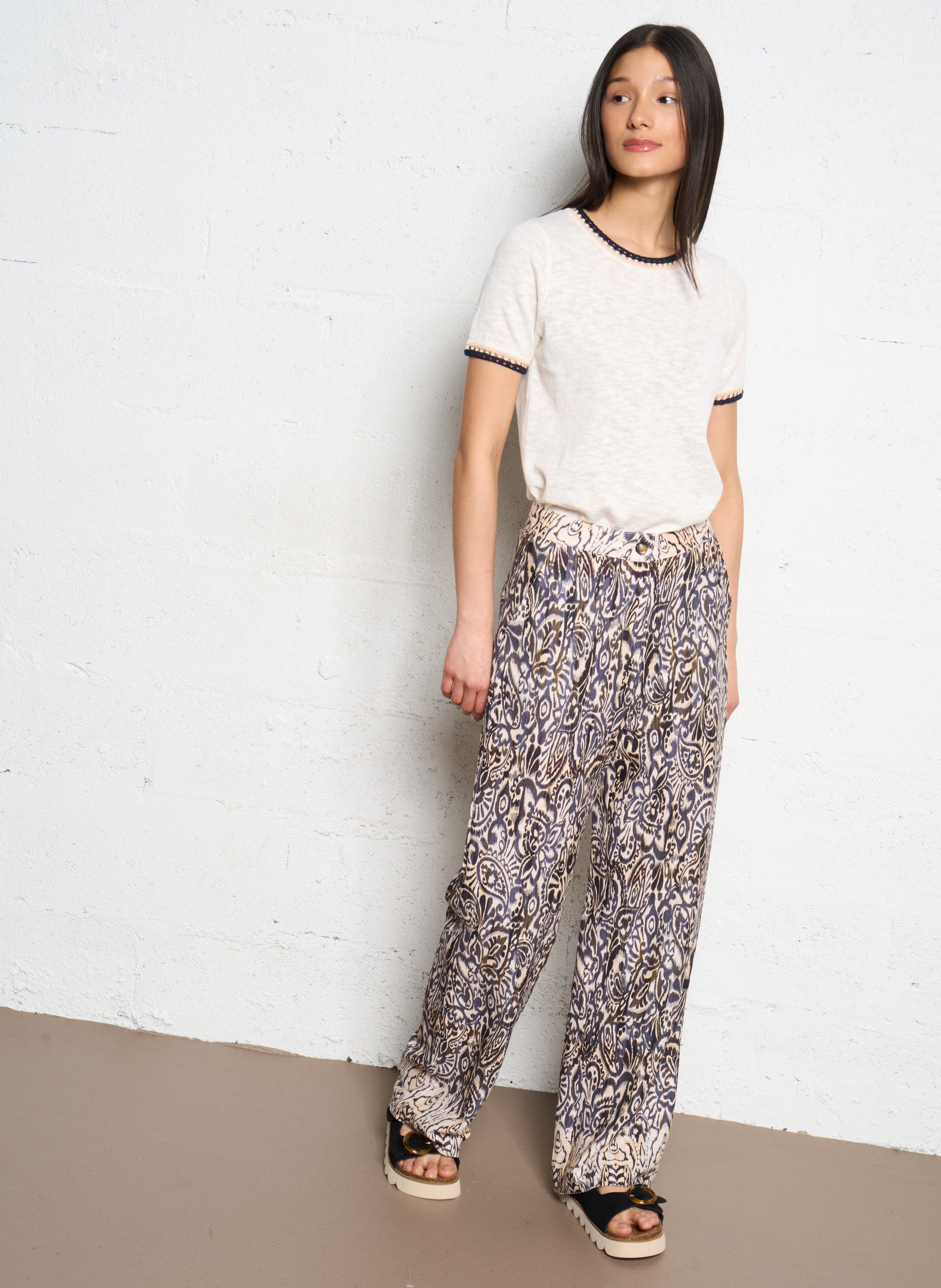 Azawood high-waisted wide-leg trousers LA PETITE ETOILE Brown