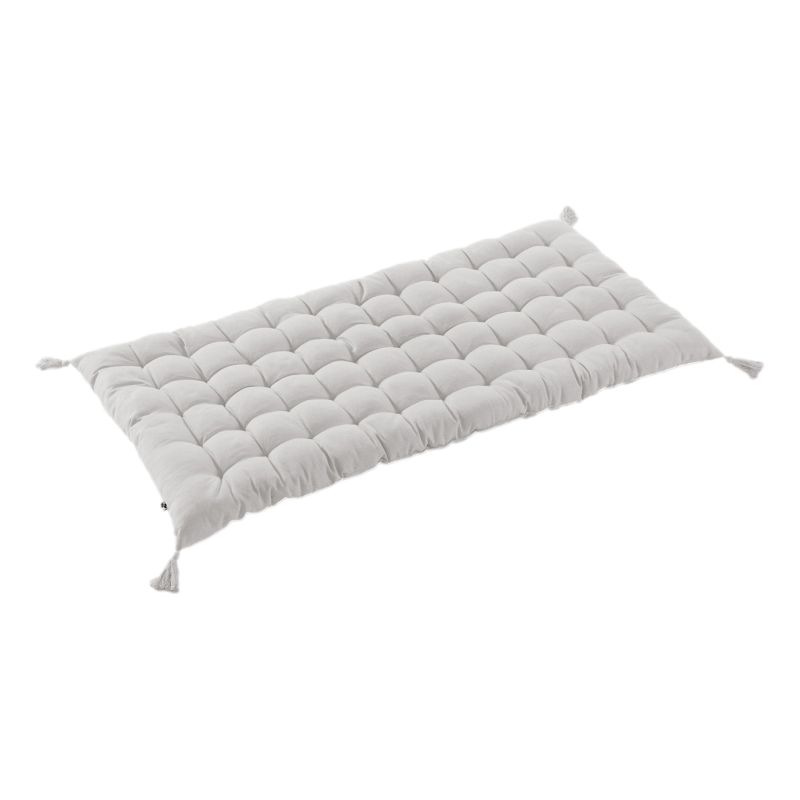 Floor cushion with water-repellent pompons L'EFFET PAPILLON Grey