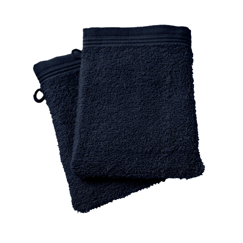 Set of 2 washcloths COTON PUR Blue