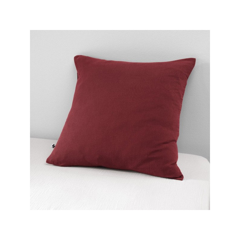 Taie d'oreiller percale de coton L'EFFET PAPILLON Rouge