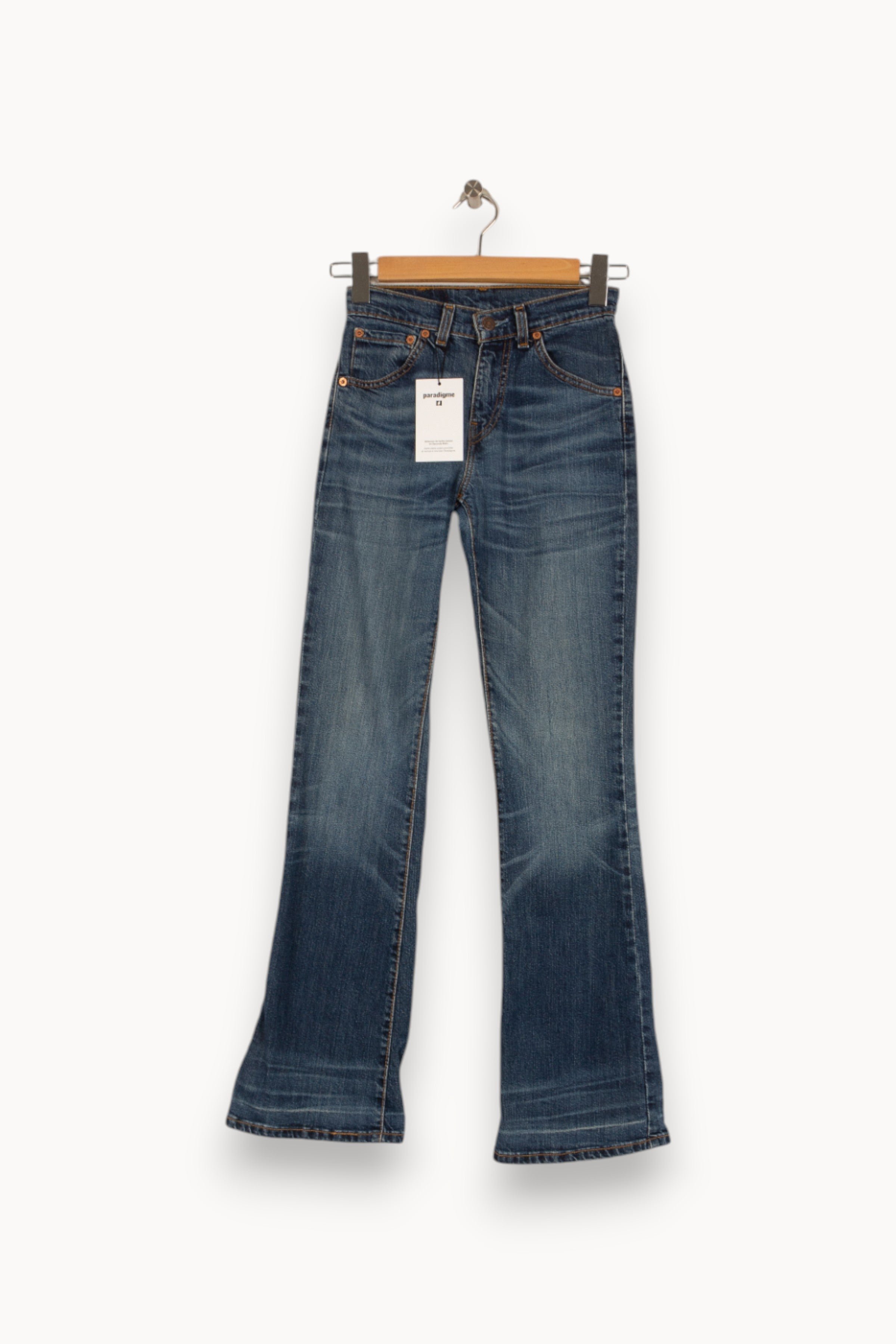 Cropped slim jeans with studs LEVI'S - Seconde main Blue