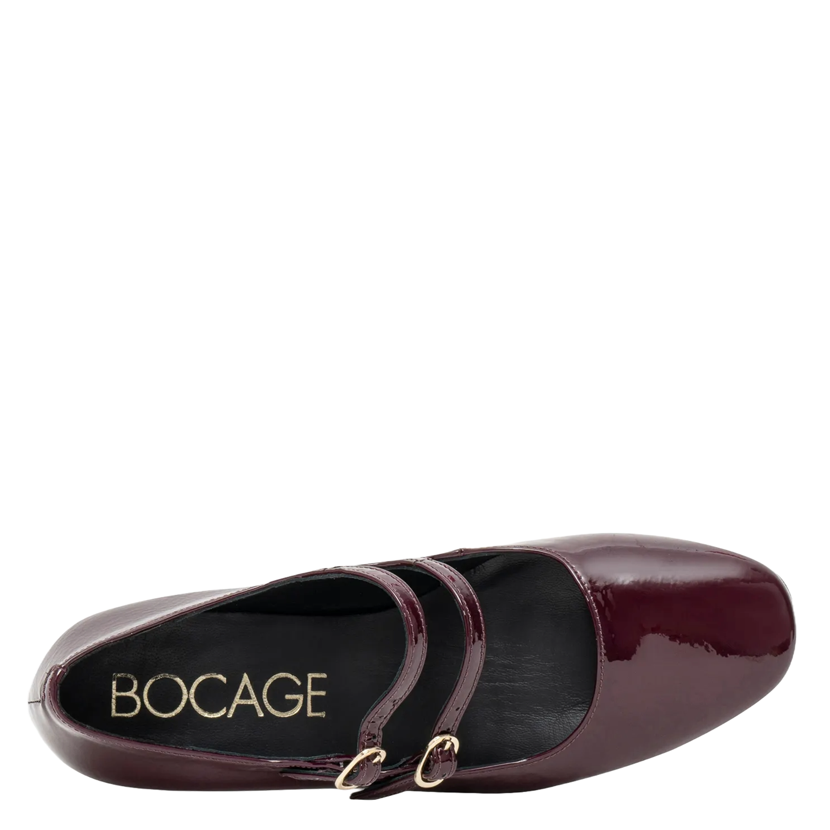 Patent leather strappy pumps BOCAGE Plums
