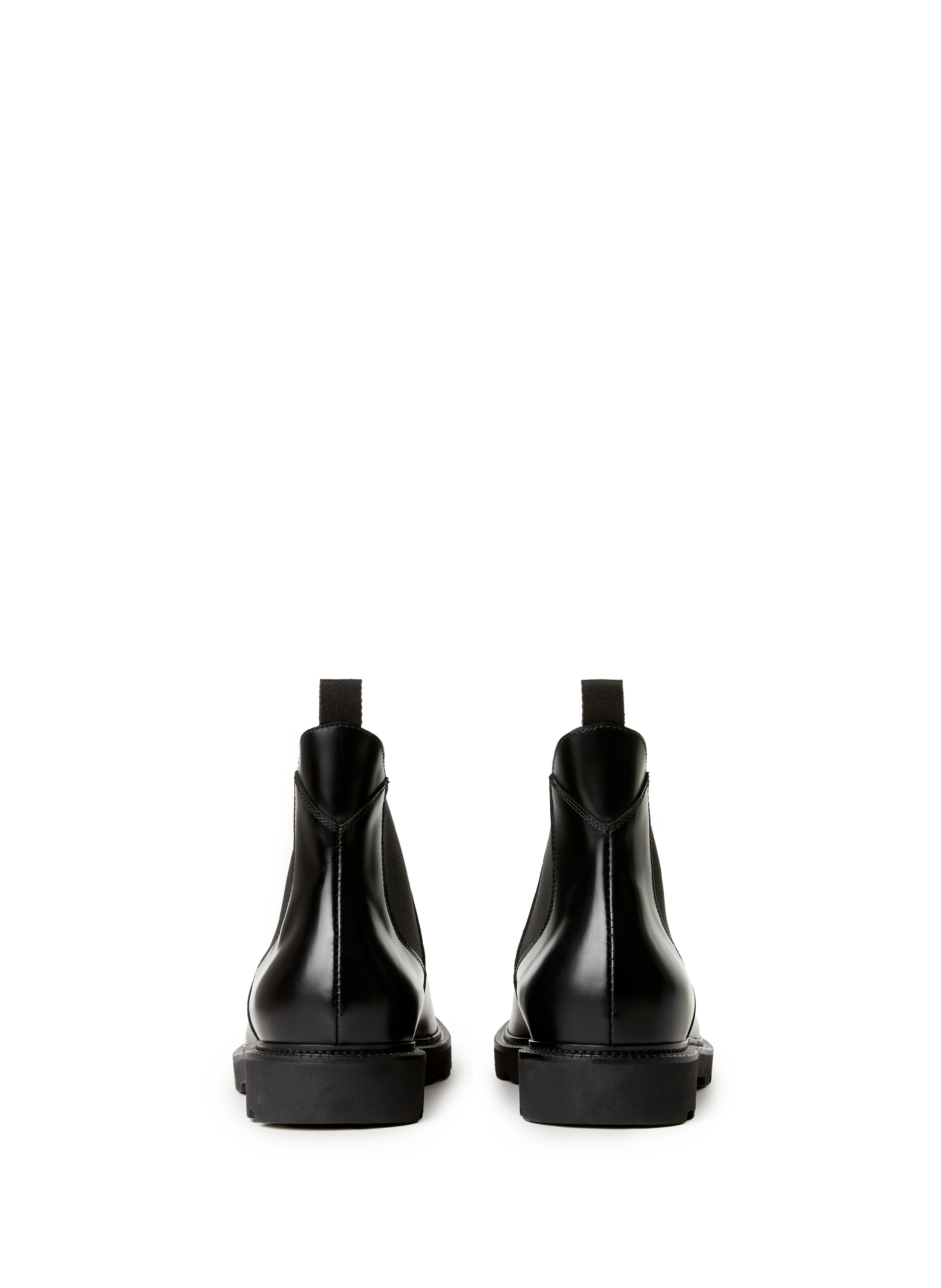 Plain leather elastic ankle boots SAISON 1865 Black