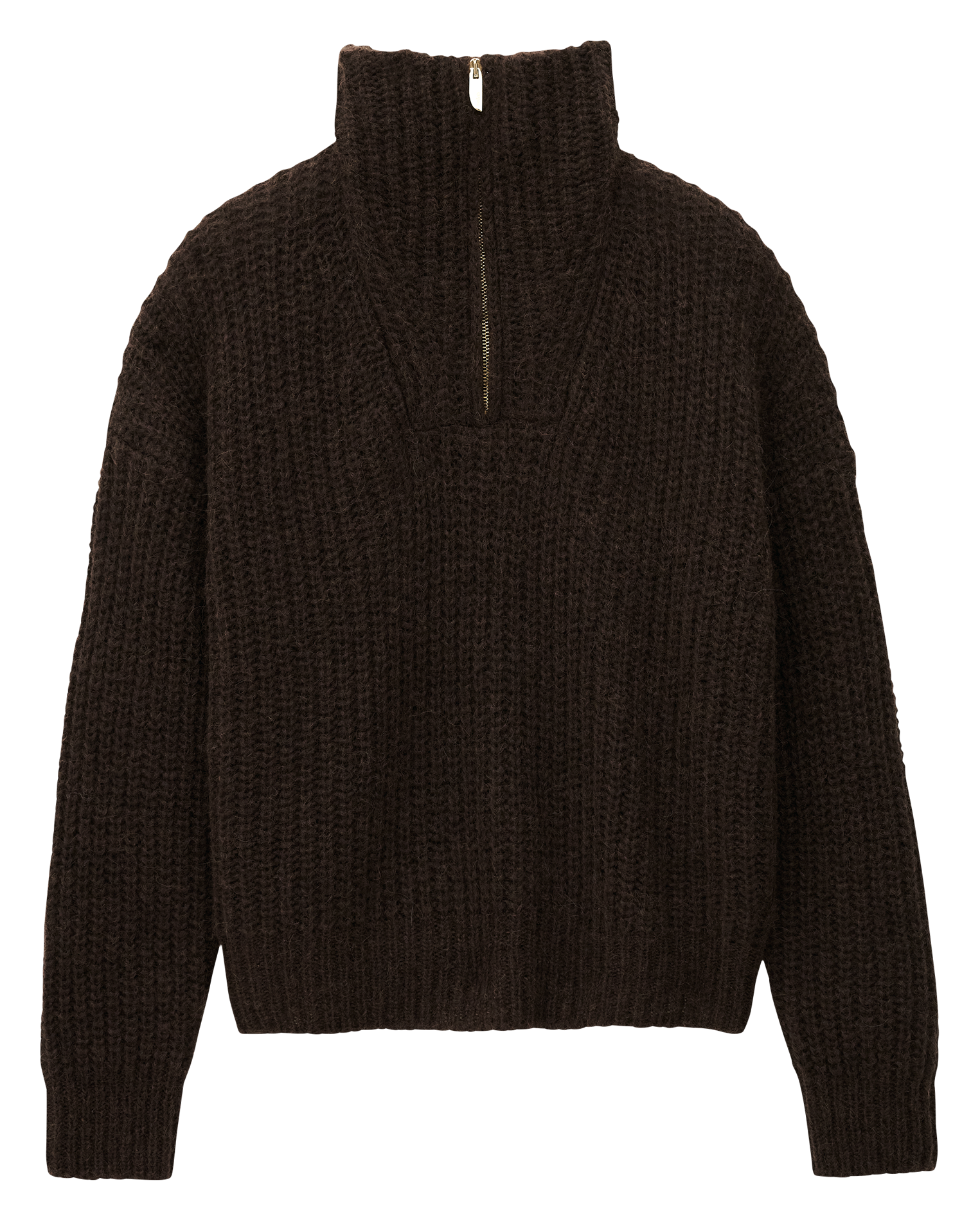 Pull col camionneur en laine mélangée  BA&SH Marron