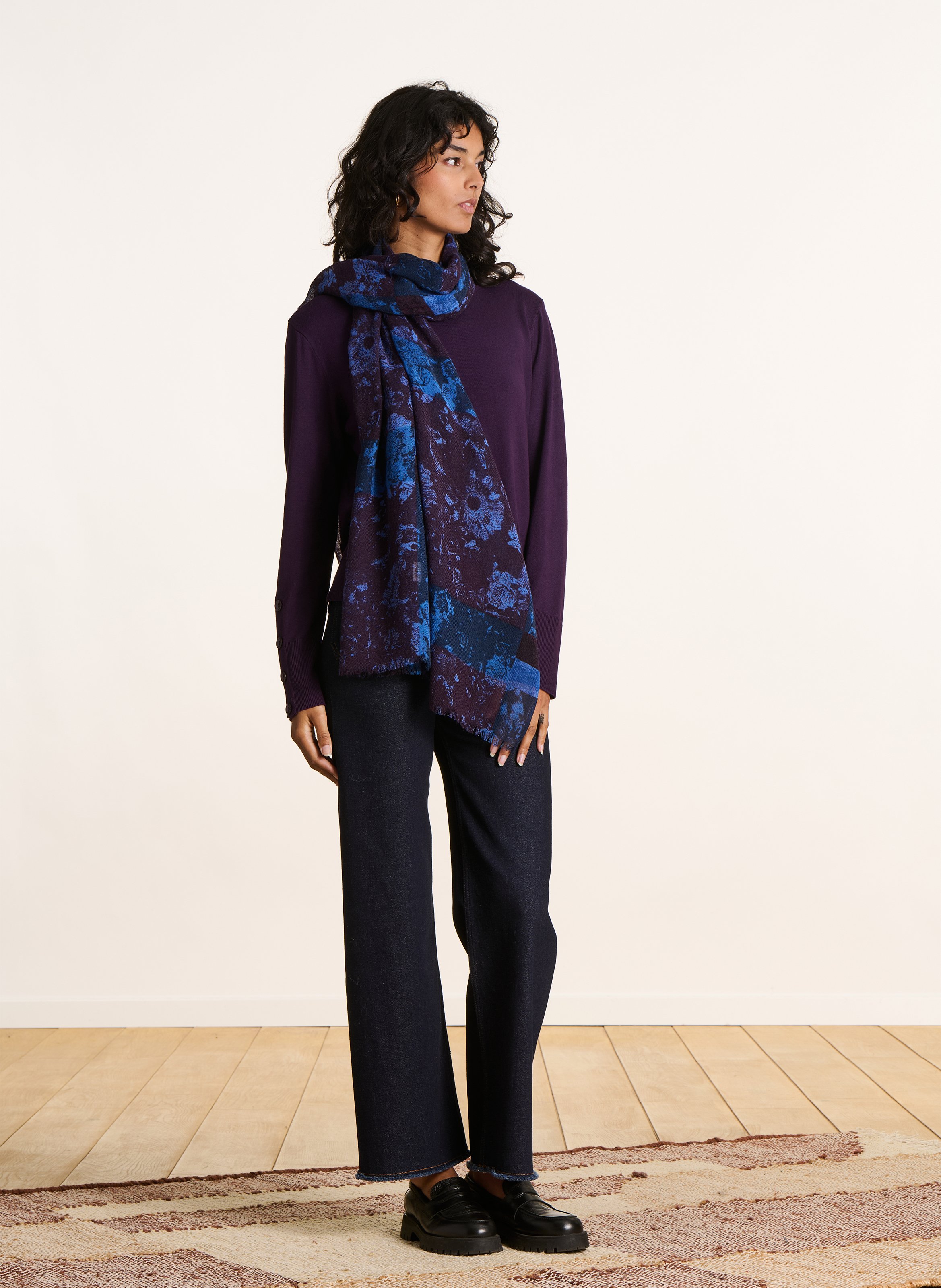 Floaty wool scarf LA FEE MARABOUTEE Blue