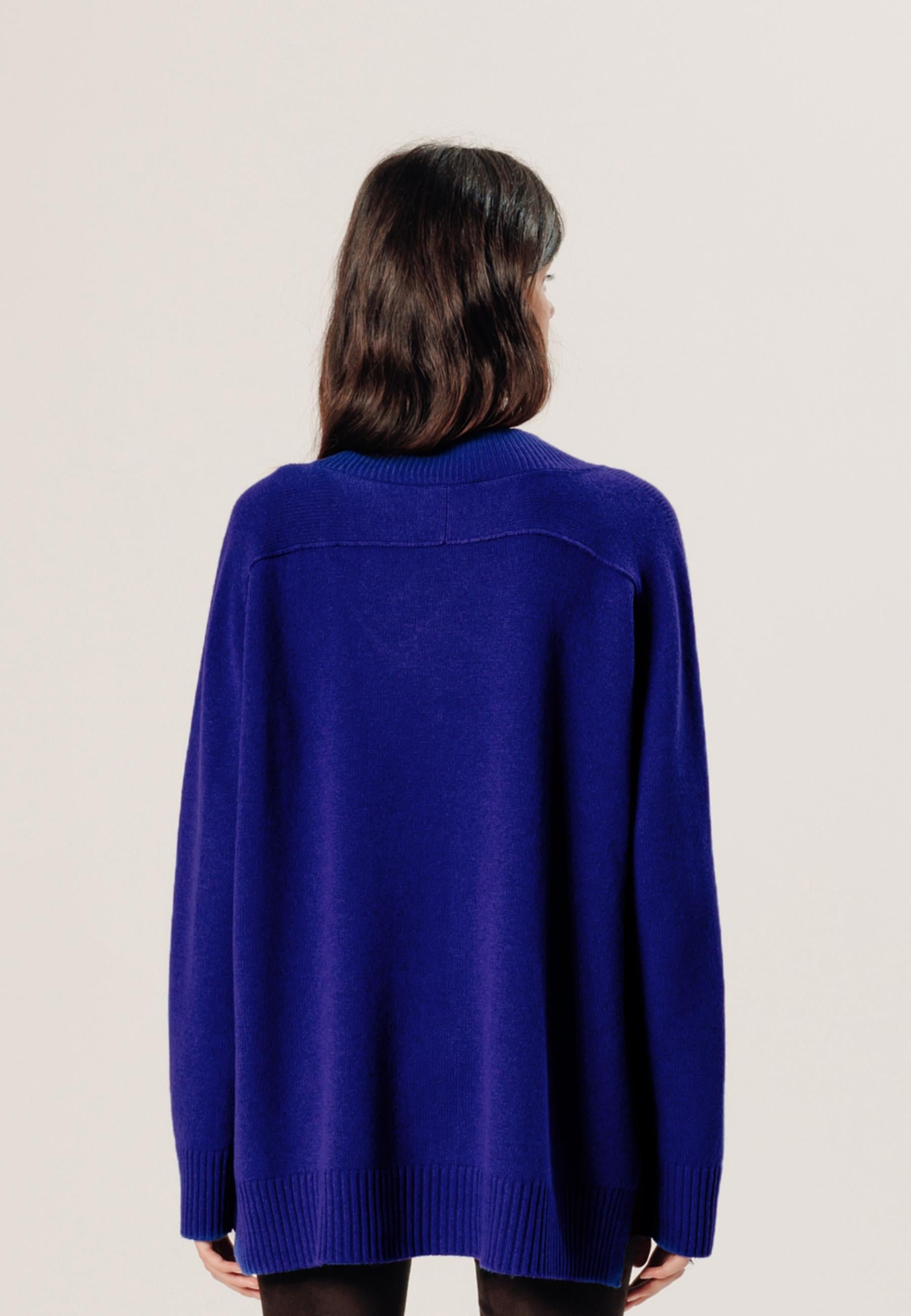 V-neck oversized cashmere sweater RODIER Blue