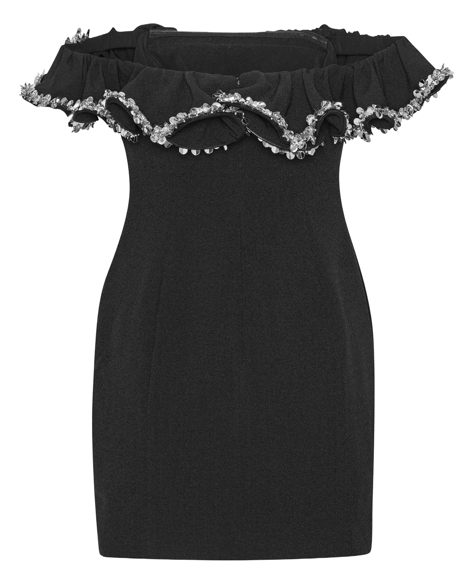 Short flounced dress ROTATE Black