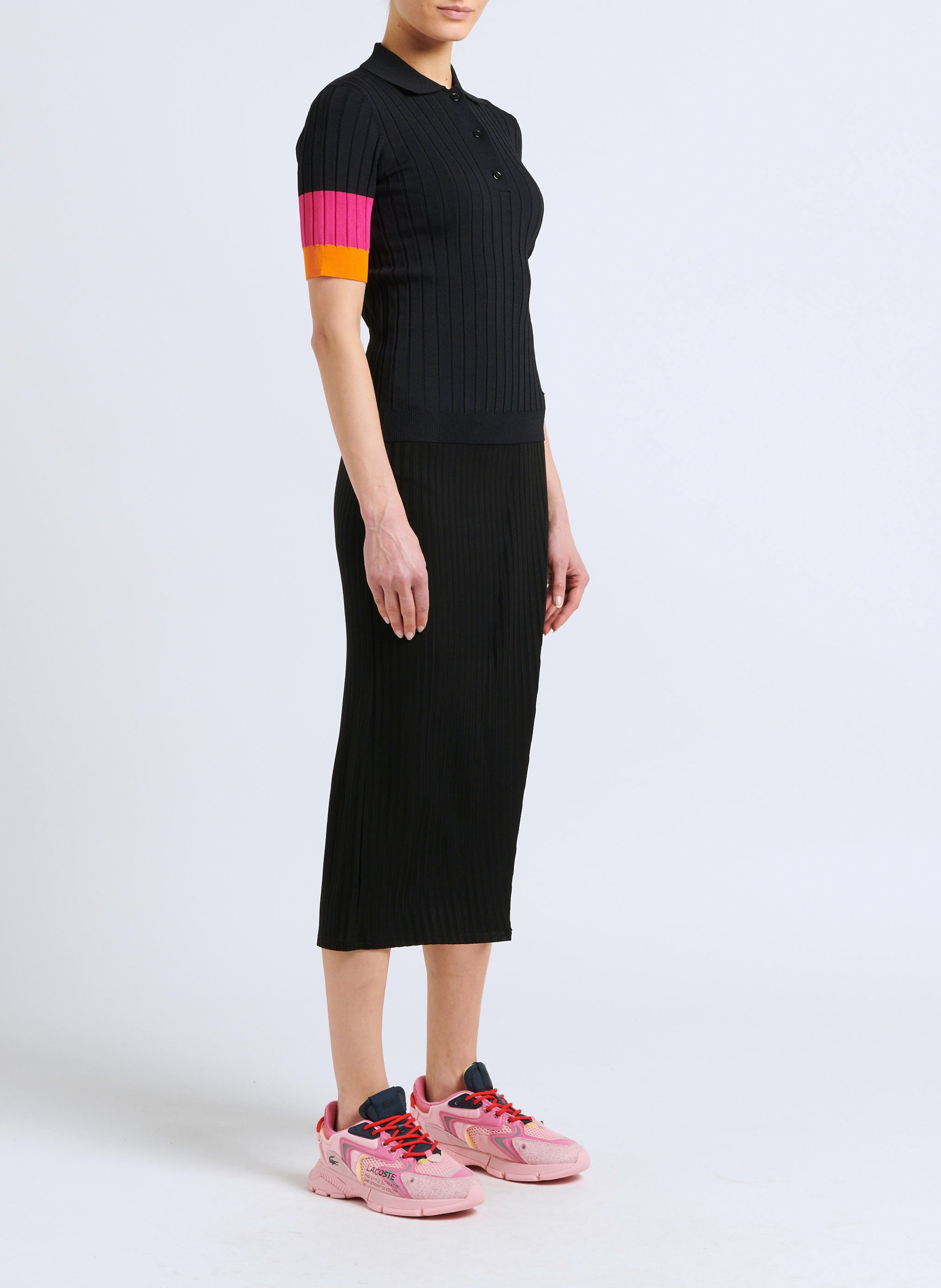 Blouse à col polo en viscose mélangée  SONIA RYKIEL Noir