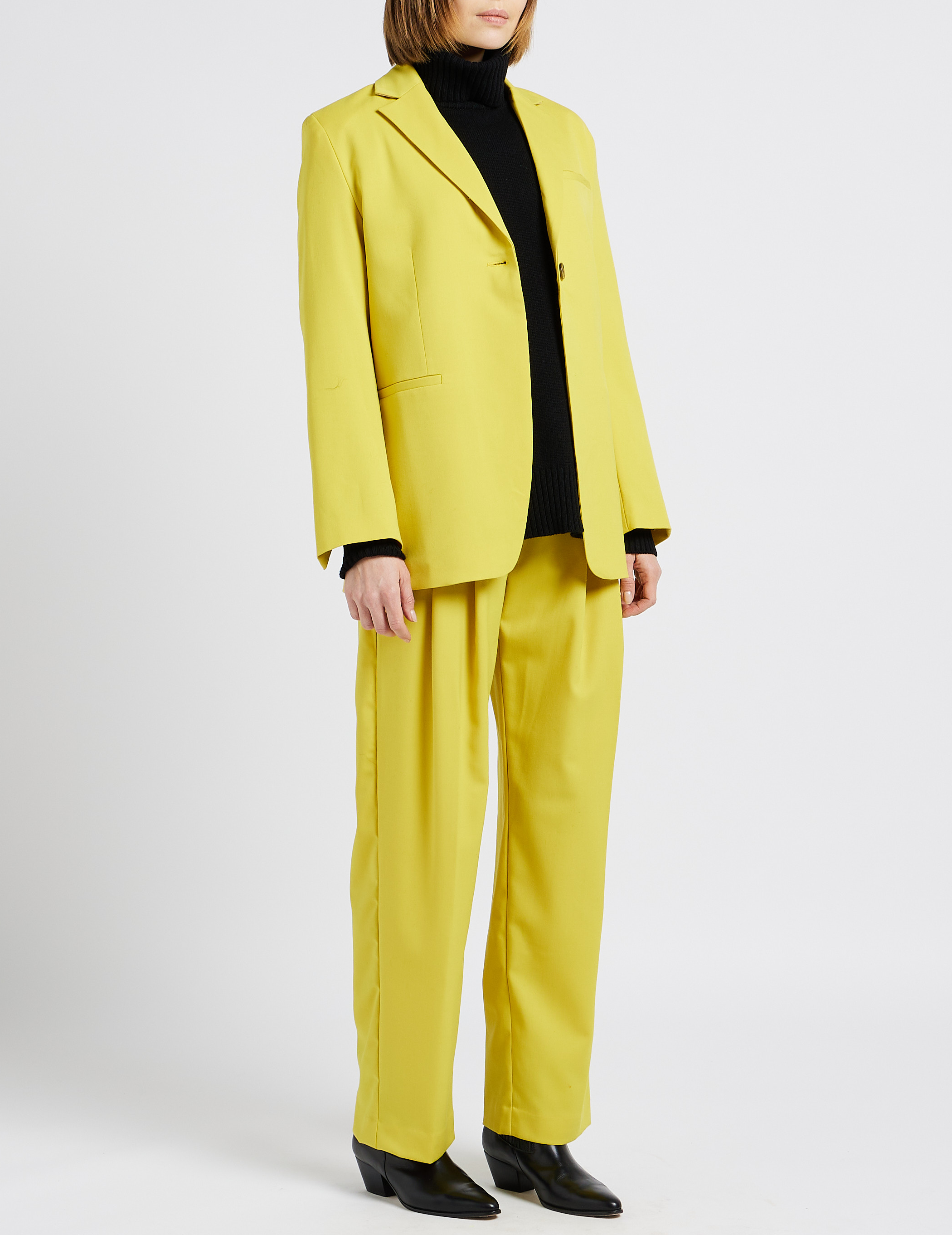 Blazer droit col tailleur SAMSOE SAMSOE Jaune