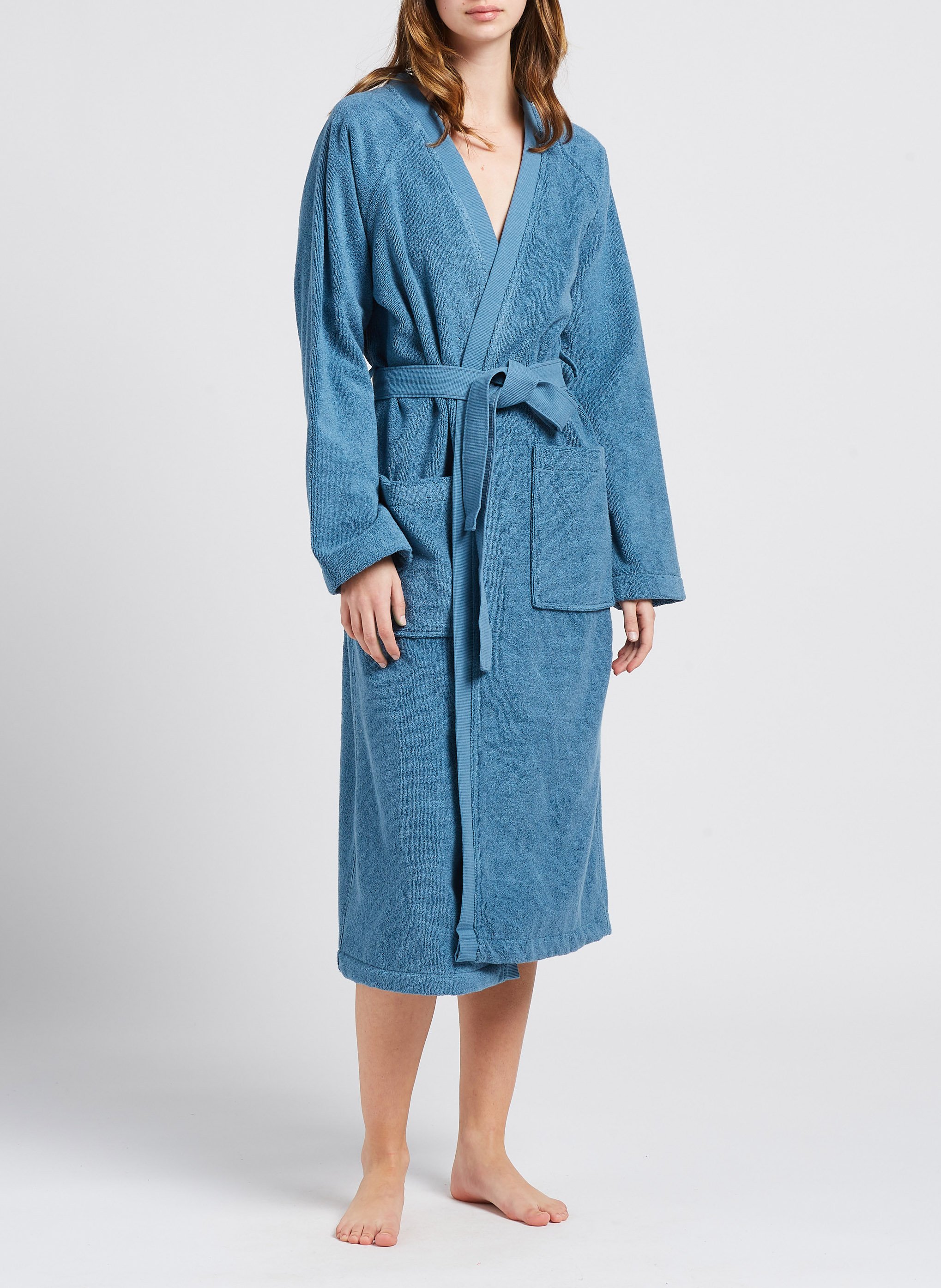 Peignoir de bain en coton AU PRINTEMPS PARIS MAISON Bleu