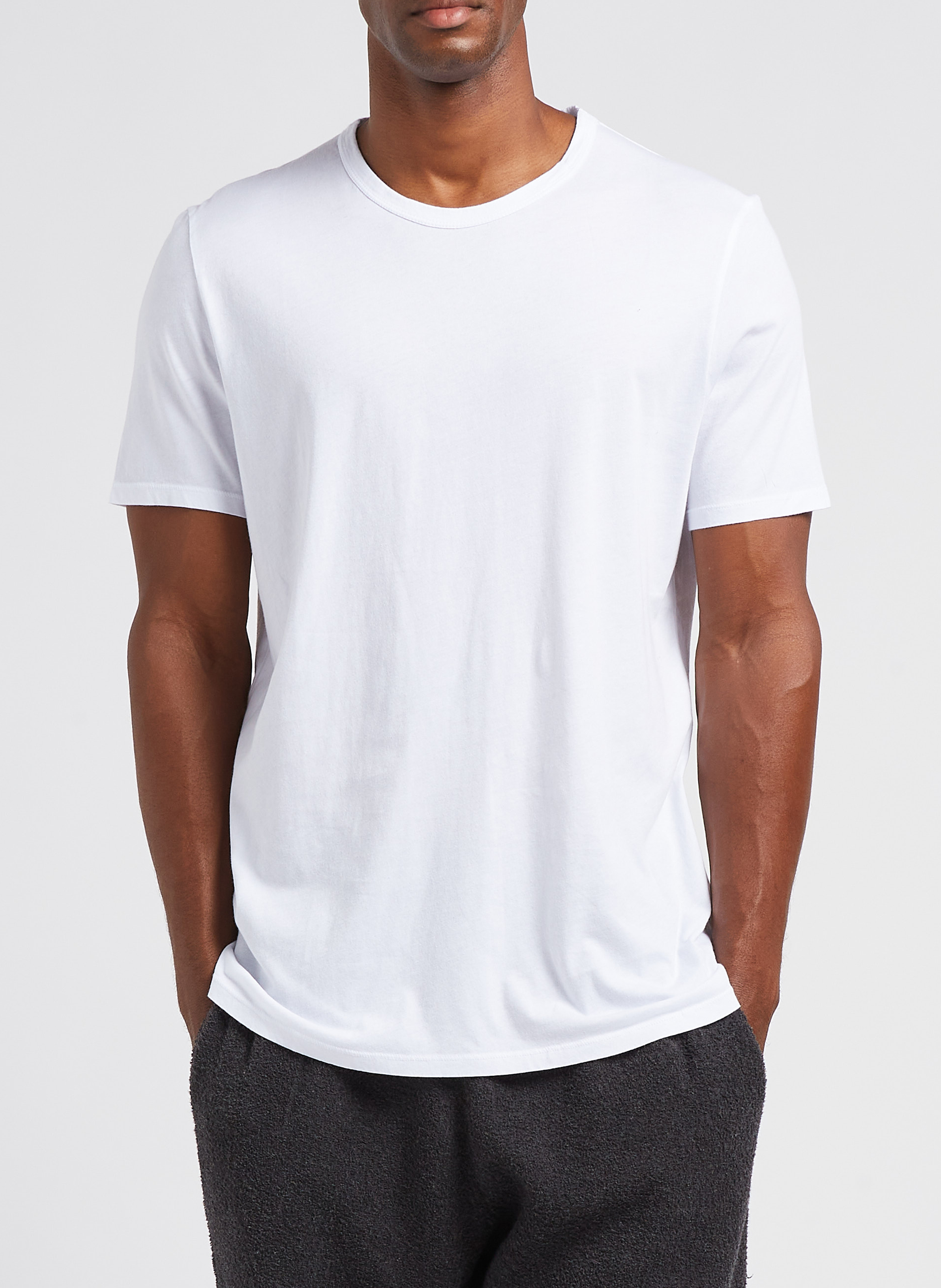 Gerade geschnittenes Rundhals-T-Shirt aus Baumwolle AMERICAN VINTAGE Weiss
