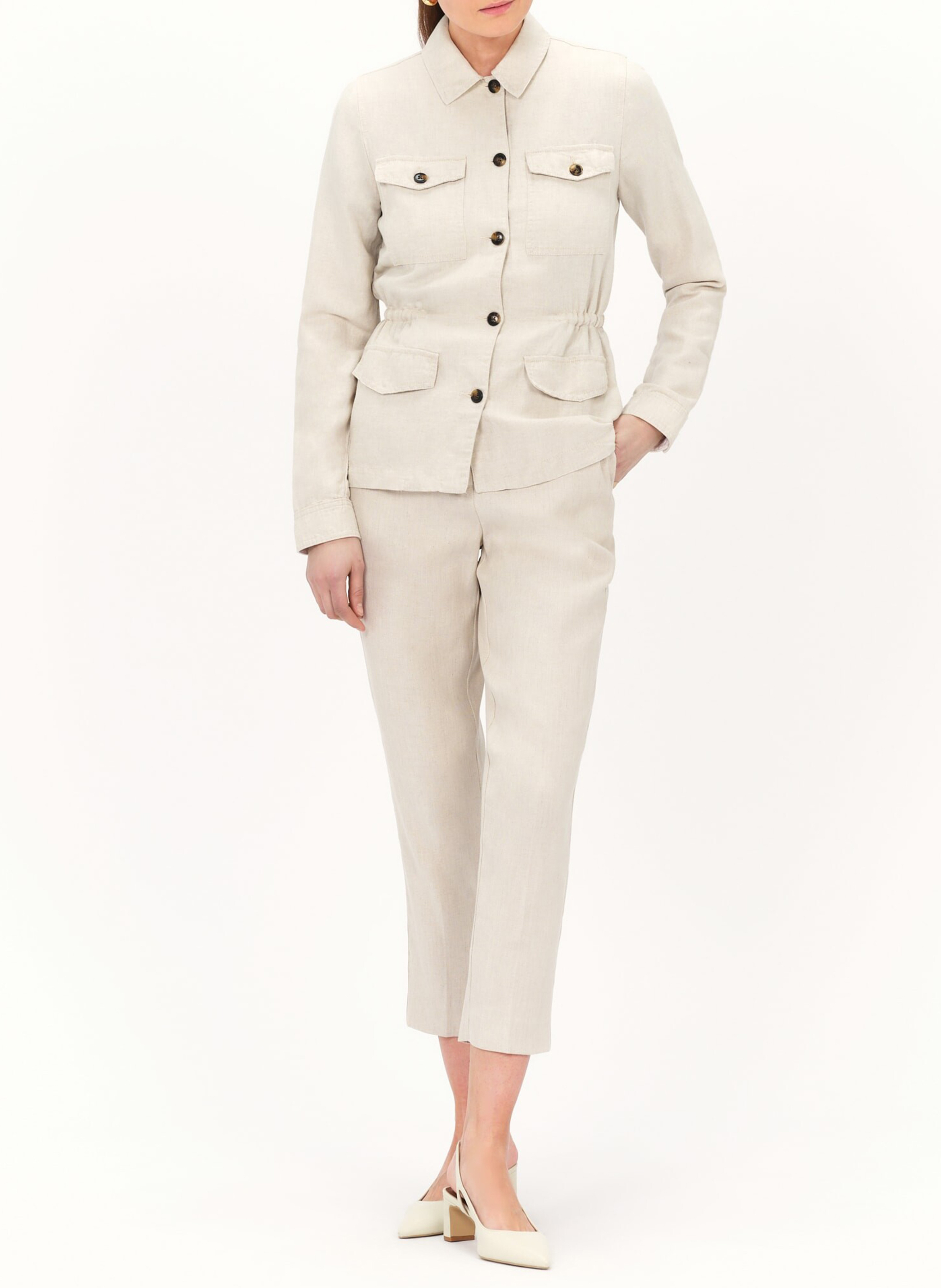 Linen shirt with classic collar CAROLL Beige