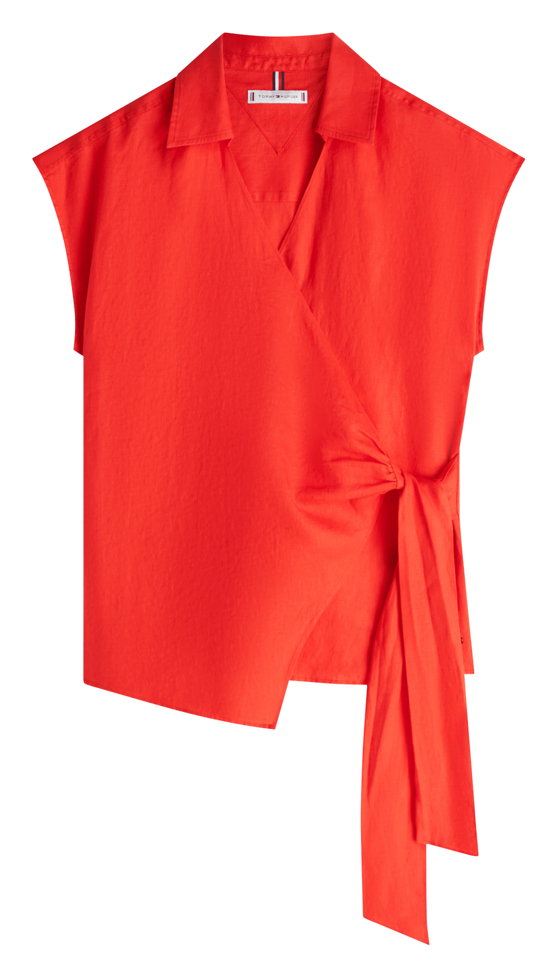 Checked linen shirt with classic collar TOMMY HILFIGER Orange