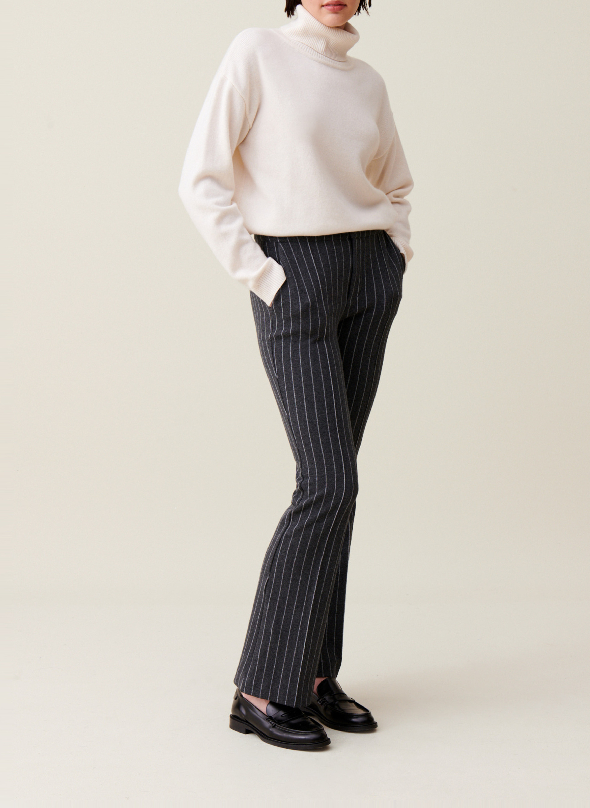 Striped flare pants in blended cotton CLAUDIE PIERLOT Multicolored