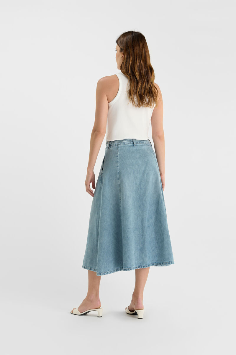 Flared, skater denim skirt LE TEMPS DES CERISES Blue