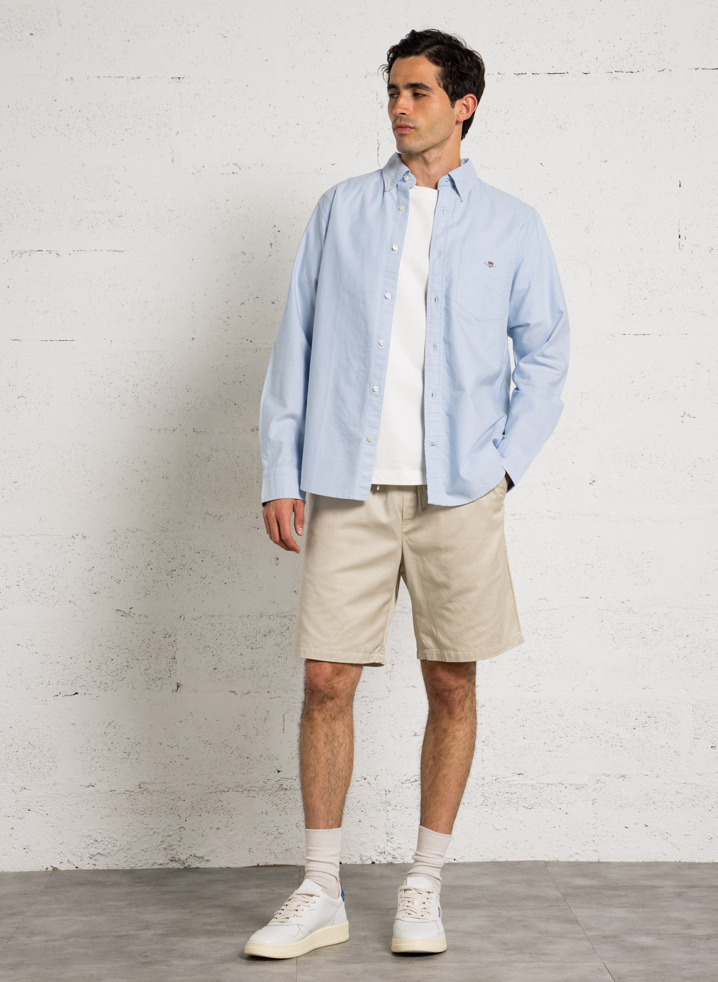 Chemise regular-fit col américain en coton GANT Bleu