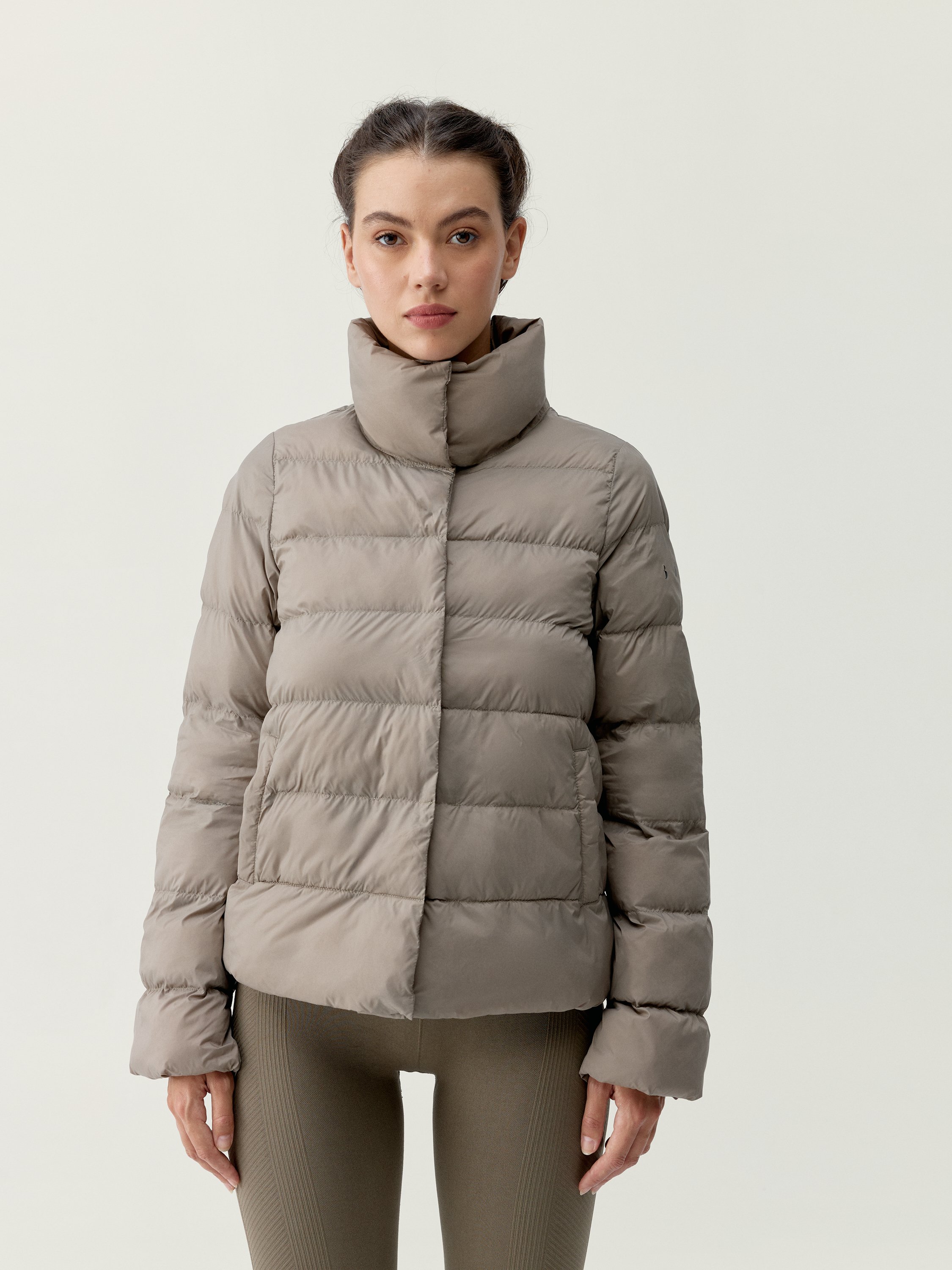 Zip-up performance athleisure sports jacket BORN Brown