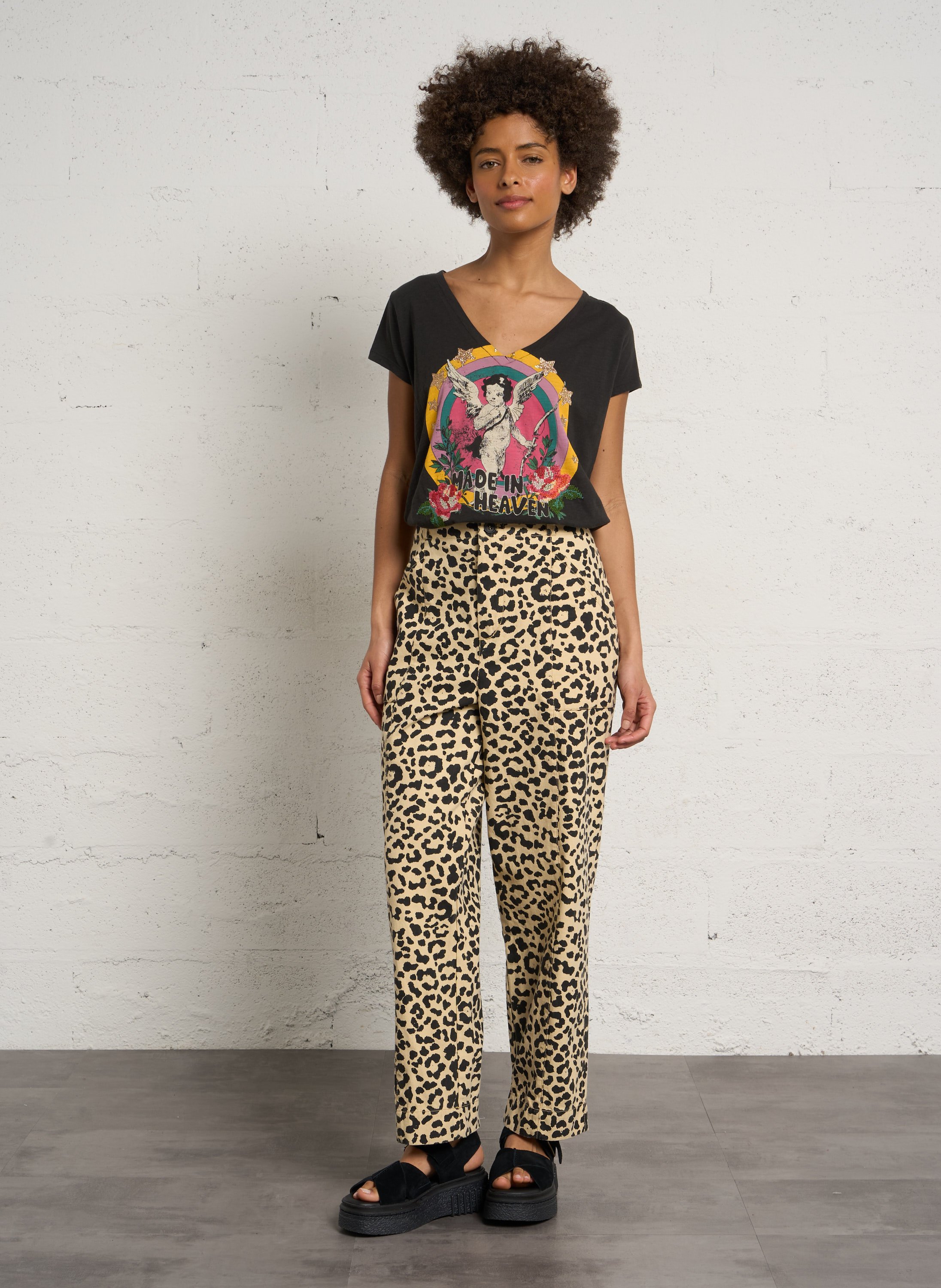 Norton printed straight trousers LEON & HARPER Brown