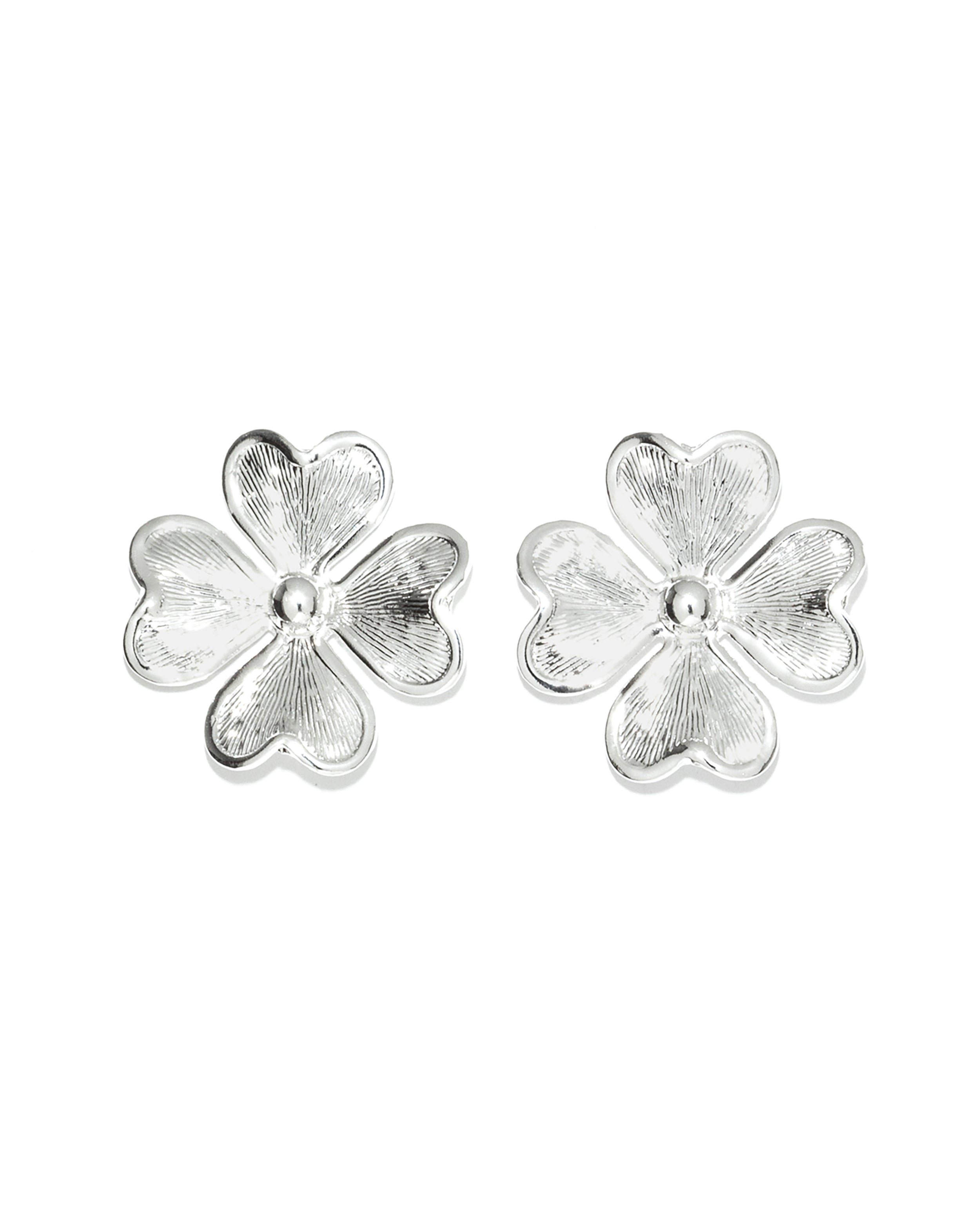 Clover stud earrings silver plated MONSIEUR SIMONE Silver